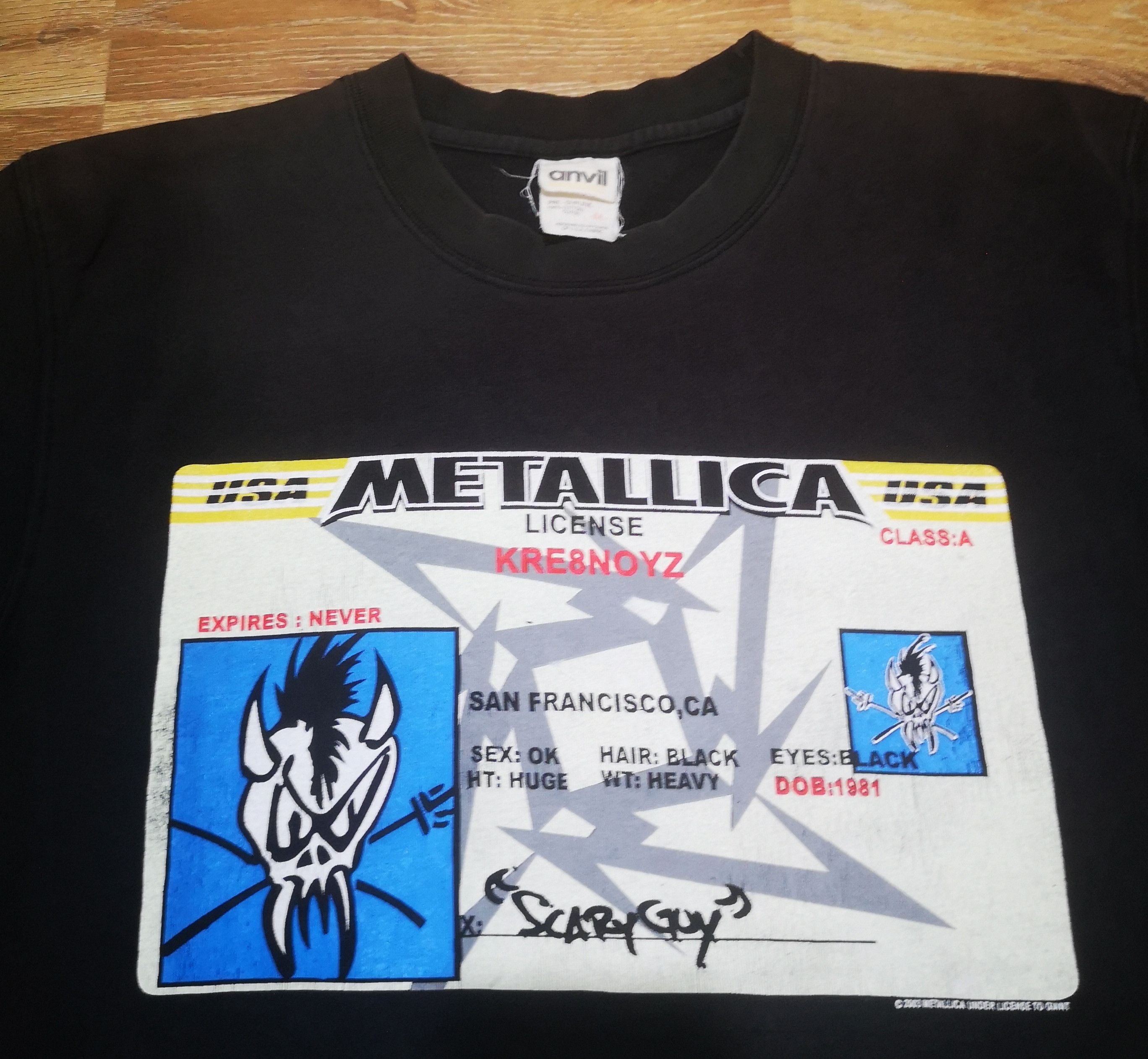 Band Tees × Vintage Vintage METALLICA Band Scary Guy License Giant Promo T Shirt Size US M / EU 48-50 / 2 - 3 Thumbnail
