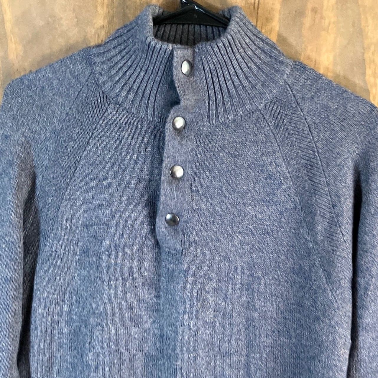 Banana Republic Banana Republic Mens Sweater Gray Knitted Mock Henley Neck Wool Blend M Shirt? Size US M / EU 48-50 / 2 - 2 Thumbnail