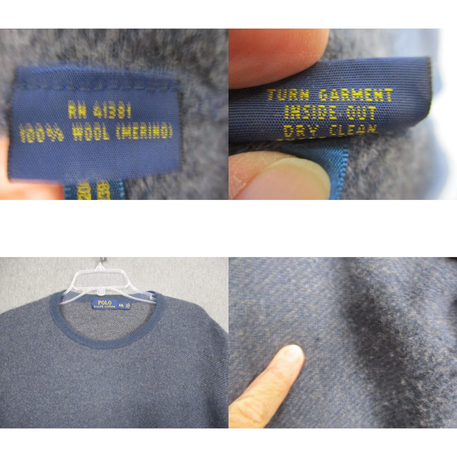 Polo Ralph Lauren Polo Ralph Lauren Mens Sweater XL Blue Gray Merino Wool Crewneck Italian Yarn Size US XL / EU 56 / 4 - 8 Thumbnail