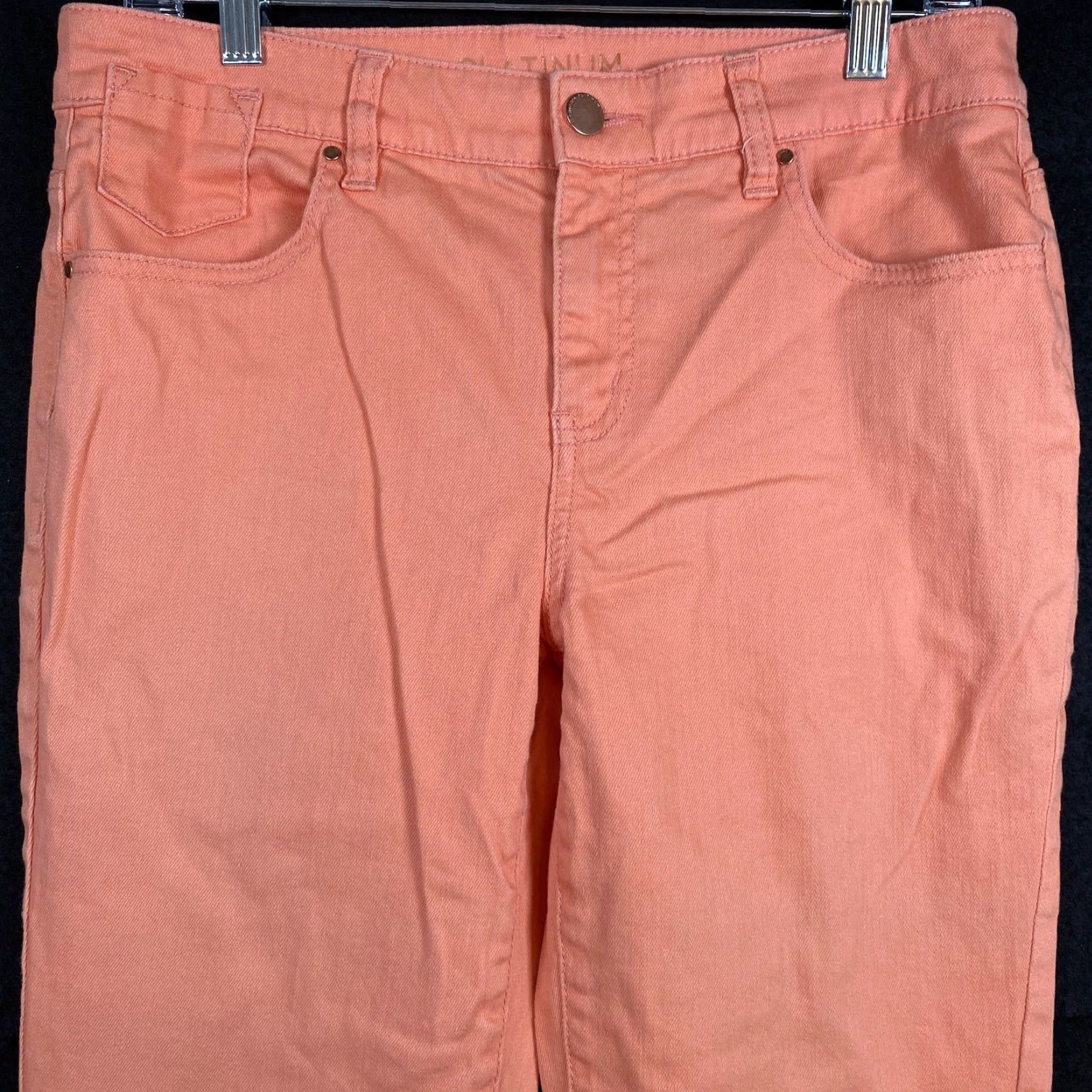 Vintage Chicos Womens Jeans Orange Platinum Ankle Cropped Embroidered Stretch 0 S Denim 5-Pocket Regular Zip Button Womens Size 28" / US 6 / IT 42 - 2 Thumbnail