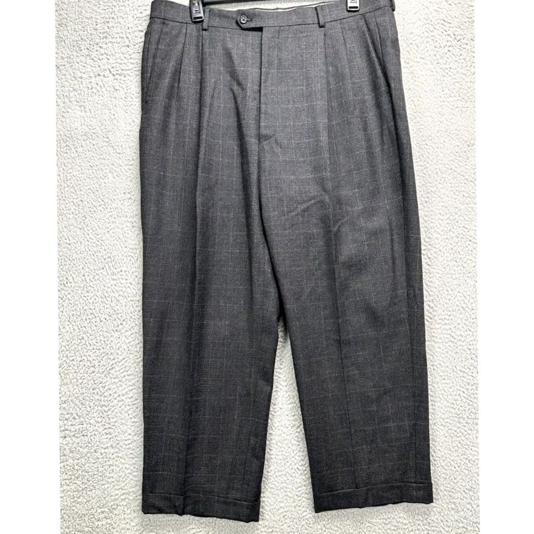 Joseph Joseph & Feiss Dress Pants Mens 38 Grey Plaid 100% Wool Straight Office Pleated Dress Pants Mens 38 Grey Plaid 100% Wool Straight Office Pleated Size US 38 / EU 54 - 2 Thumbnail