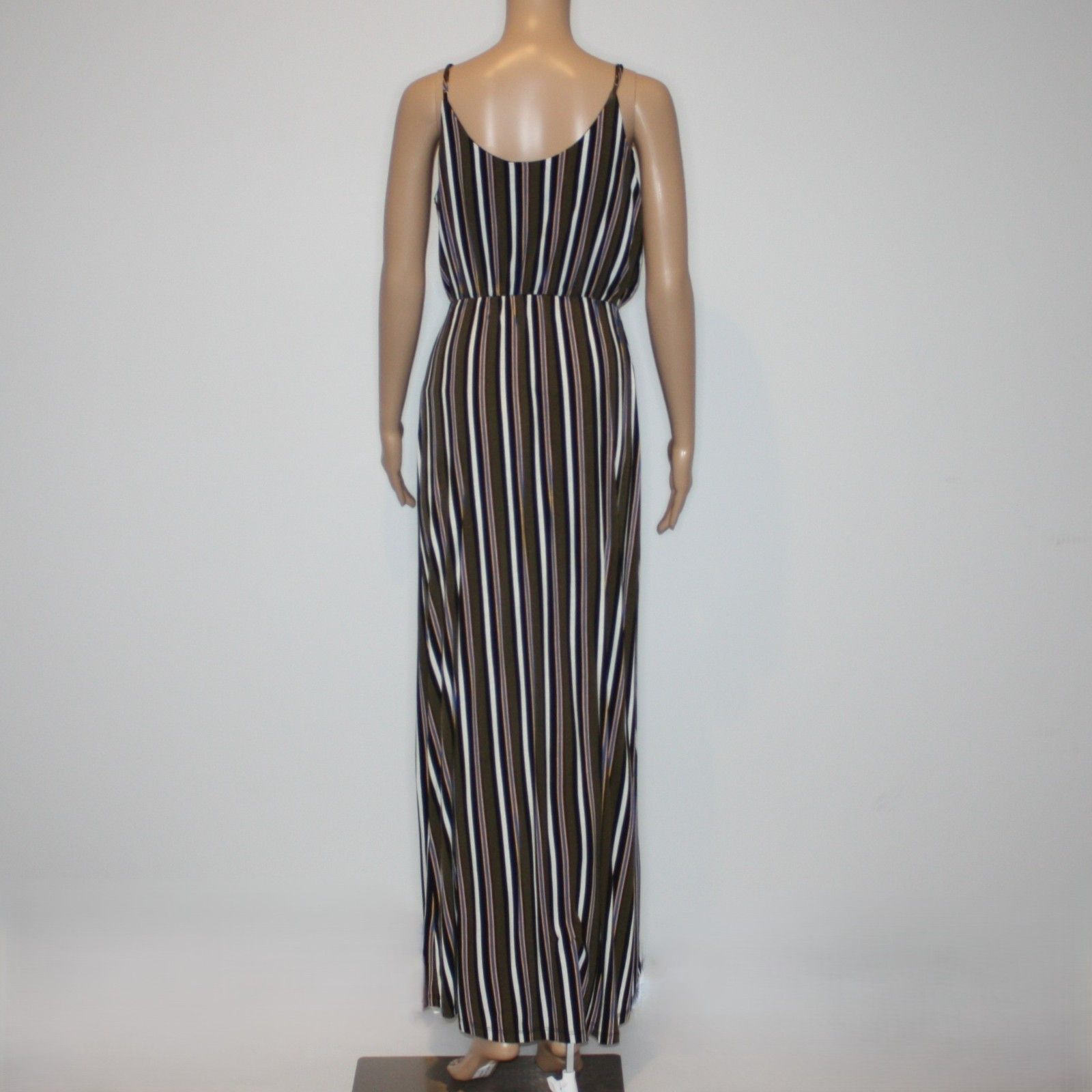 Lush Multi Stripe Spaghetti Strap Knit Maxi Dress size M NWT