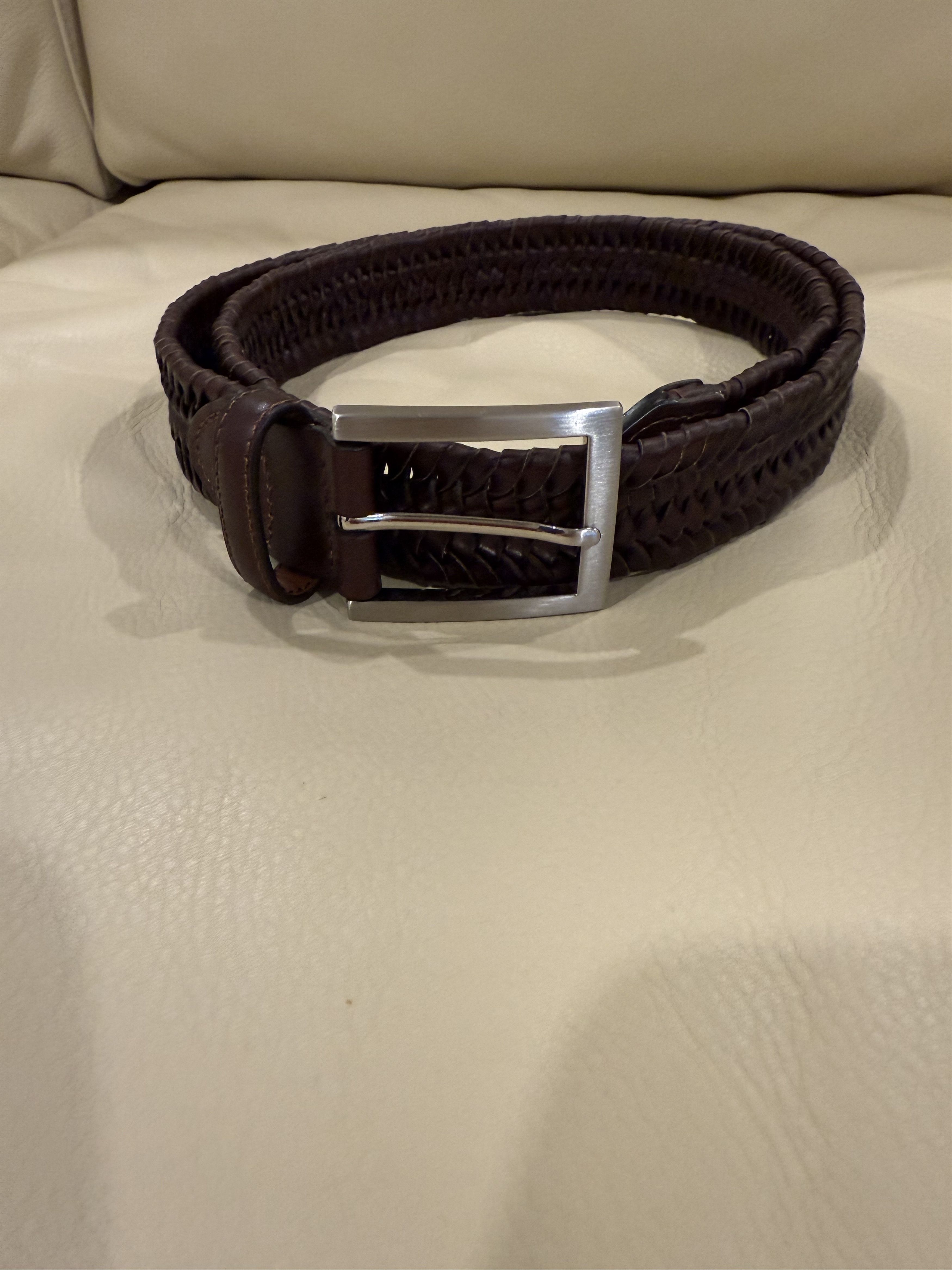 Johnston & Murphy Braided Leather Belt Size 36 - 1 Thumbnail