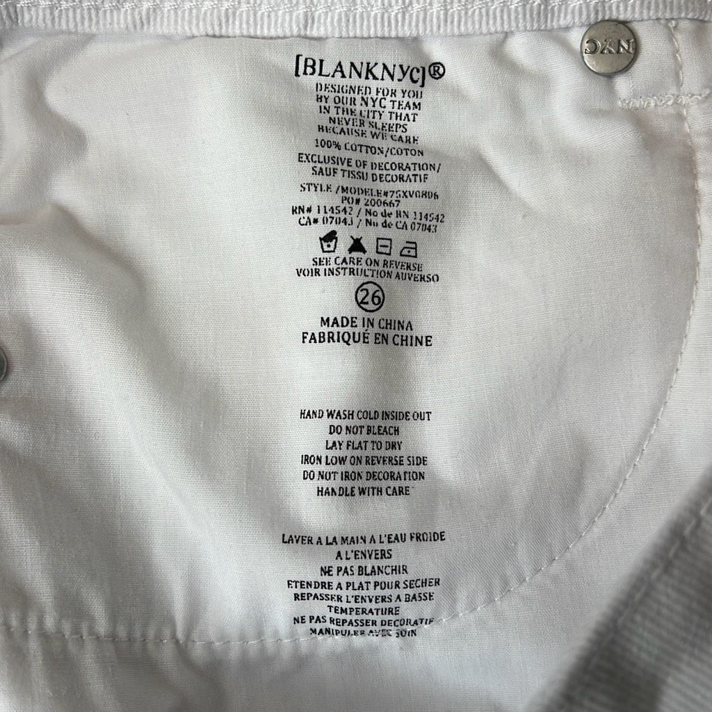 BLANKNYC Blank NYC Rhinestones Fringe Mini White Denim Skirt NWT 26 Size 26" / US 2 / IT 38 - 15 Thumbnail