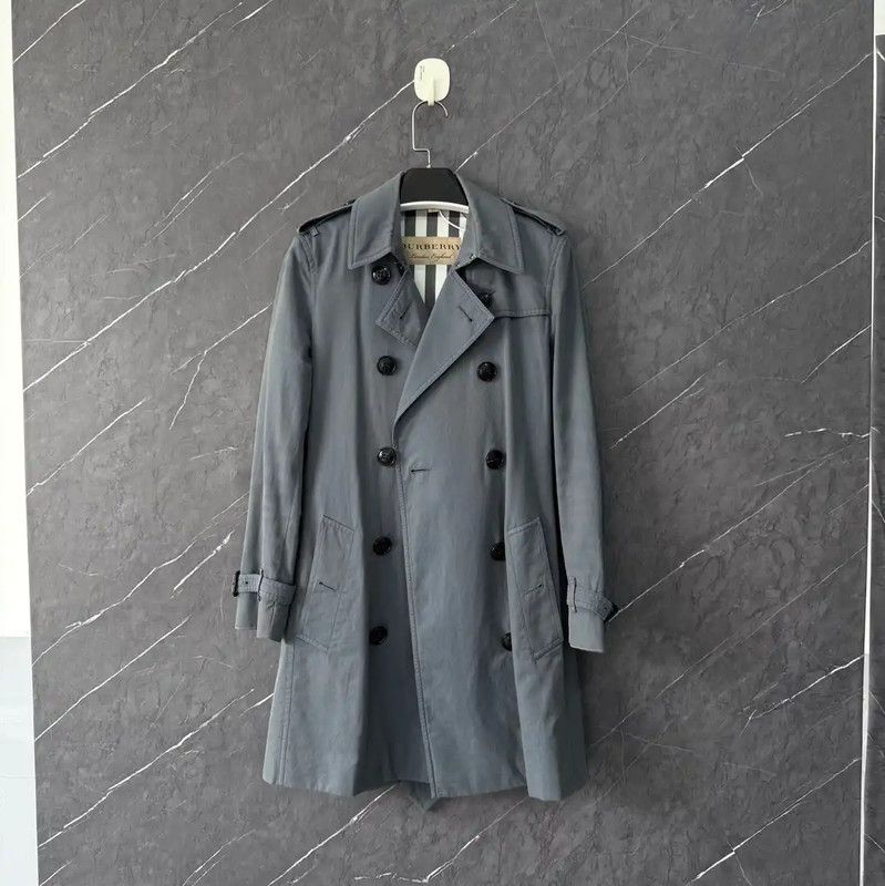 Burberry Burberry Women's Dark Blue Cotton Coat Size ONE SIZE - 1 Thumbnail