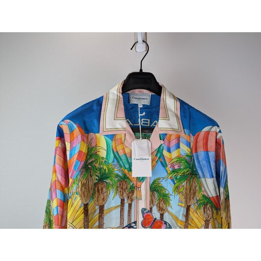 Casablanca o1rshd1 Silk Long Sleeve Cuban Collar Shirt in Psychedelic Size US XL / EU 56 / 4 - 3 Thumbnail