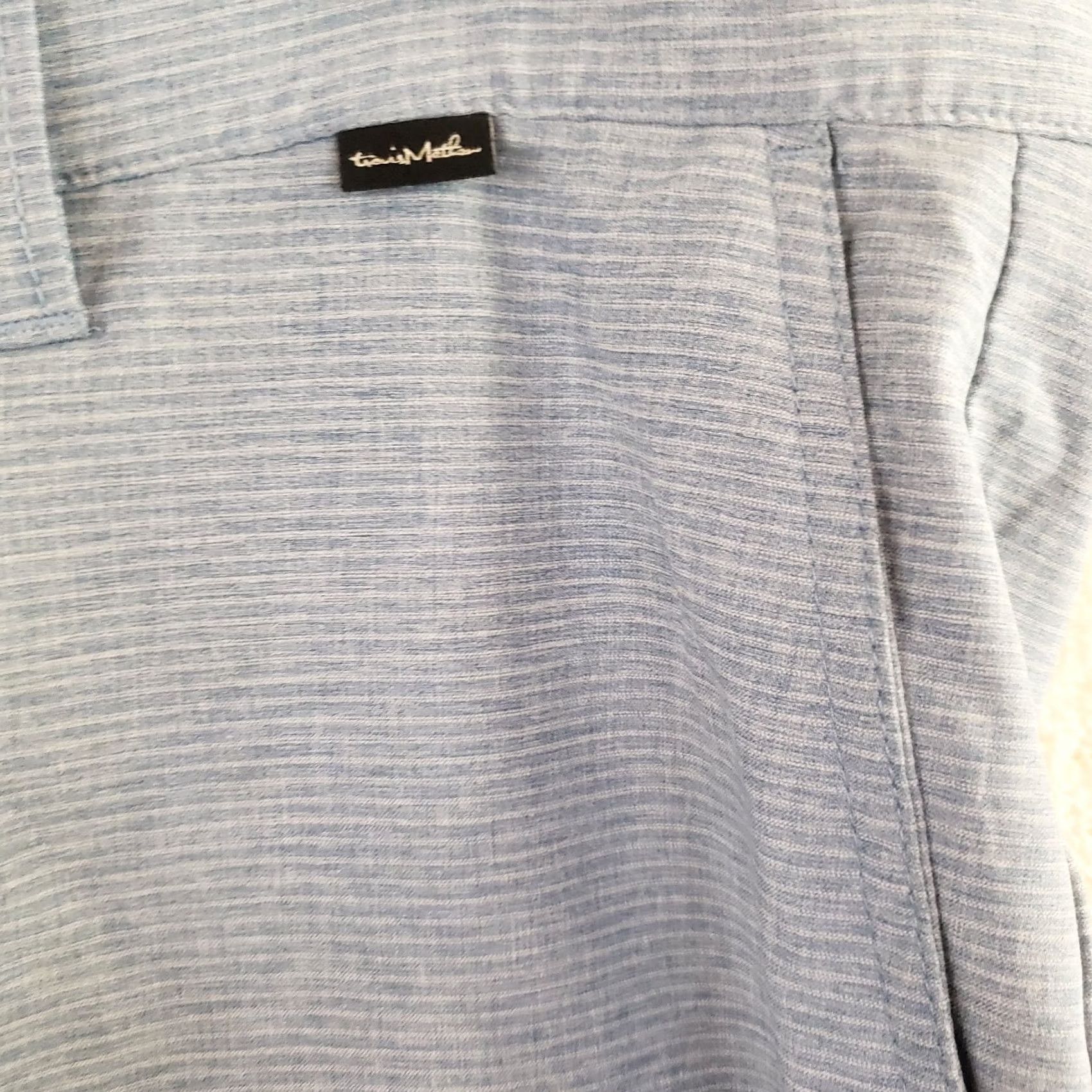 TravisMathew VINTAGE? No. Travis Mathew Shorts Mens 38x10 Blue Striped Golf Chino Performance Stretch Tech Size US 38 / EU 54 - 5 Thumbnail