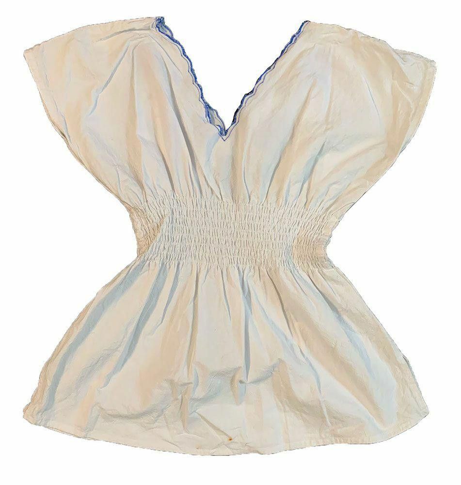 Designer Pre Owned White Hand Made Blouse M Size M / US 6-8 / IT 42-44 - 3 Thumbnail