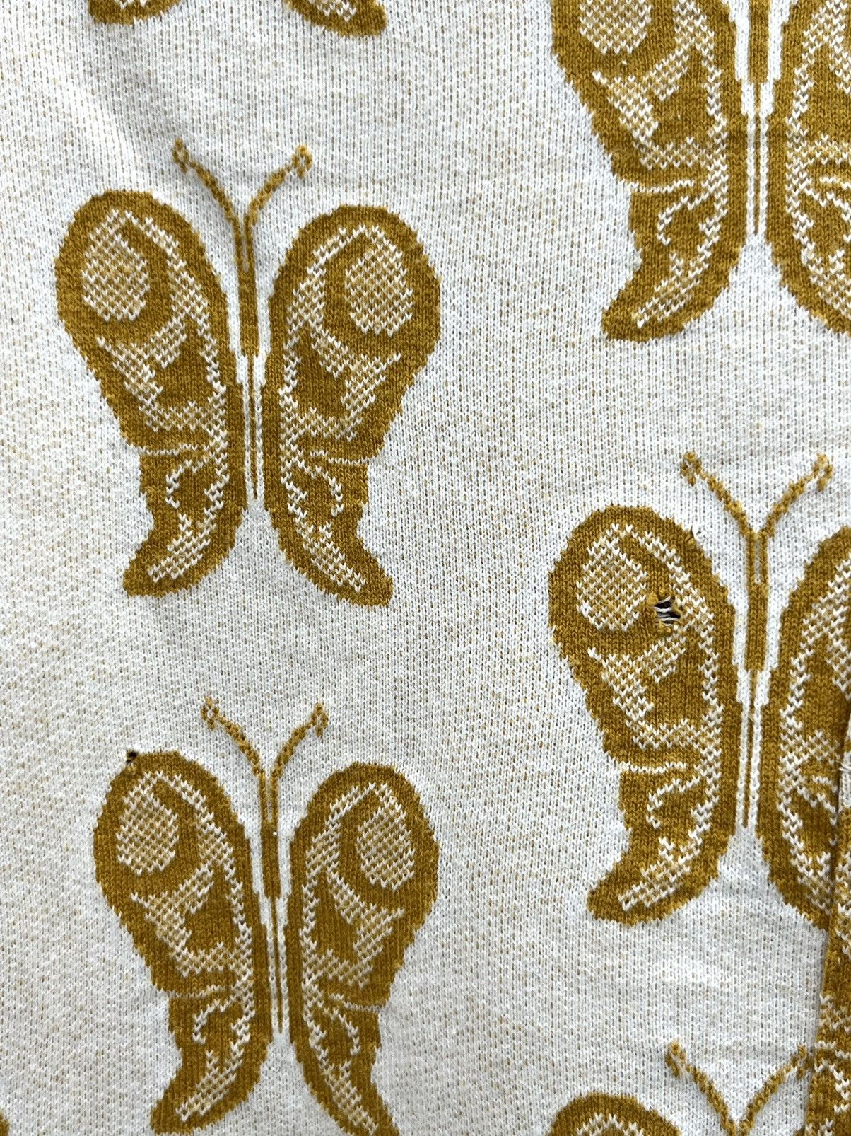 Supreme Supreme Butterfly Jacquard Sweater Yellow Cream Medium SS18 Size US M / EU 48-50 / 2 - 5 Thumbnail
