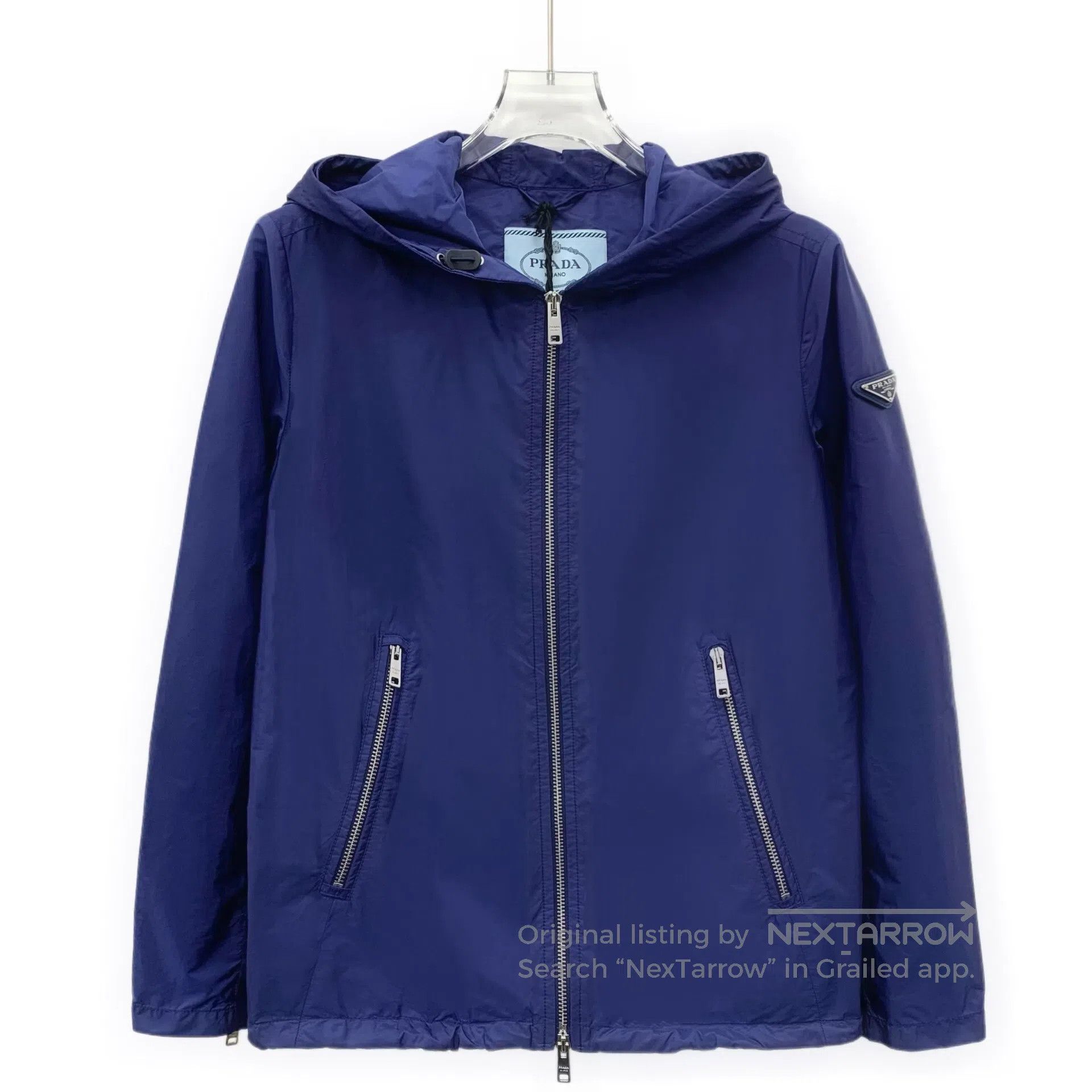 Prada Prada Dark blue triangle logo hooded zip long sleeve jacke Size US M / EU 48-50 / 2 - 1 Thumbnail
