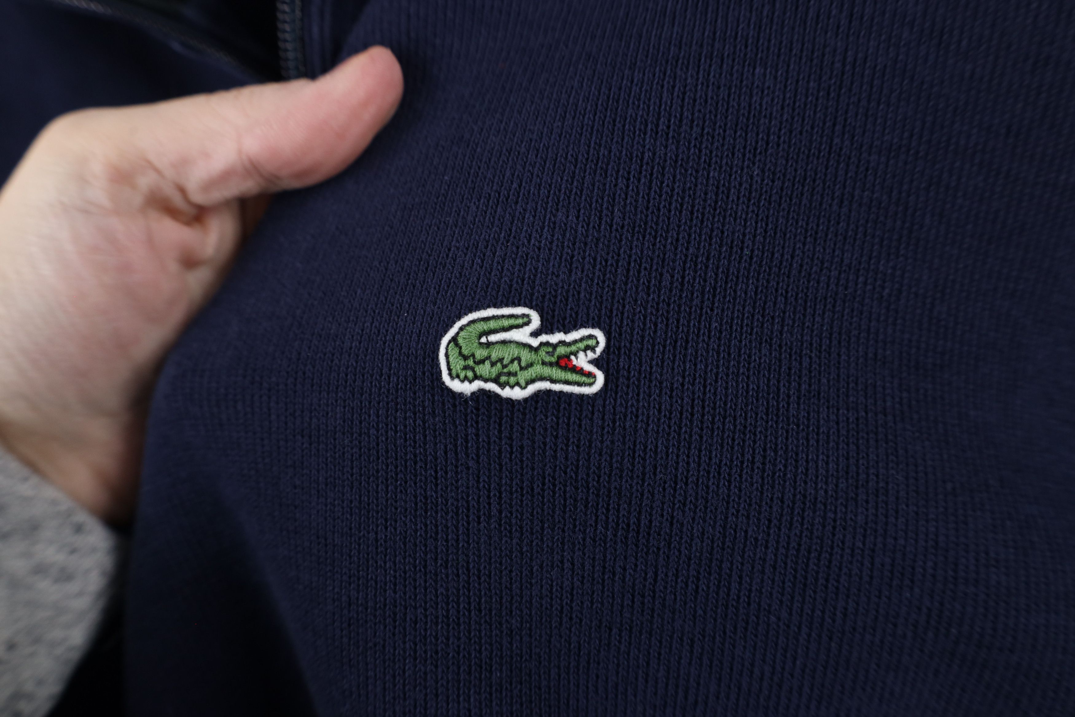 Lacoste × Vintage Lacoste Logo Cotton Ribbed Knit Half Zip Pullover Sweater Size US XXL / EU 58 / 5 - 4 Thumbnail