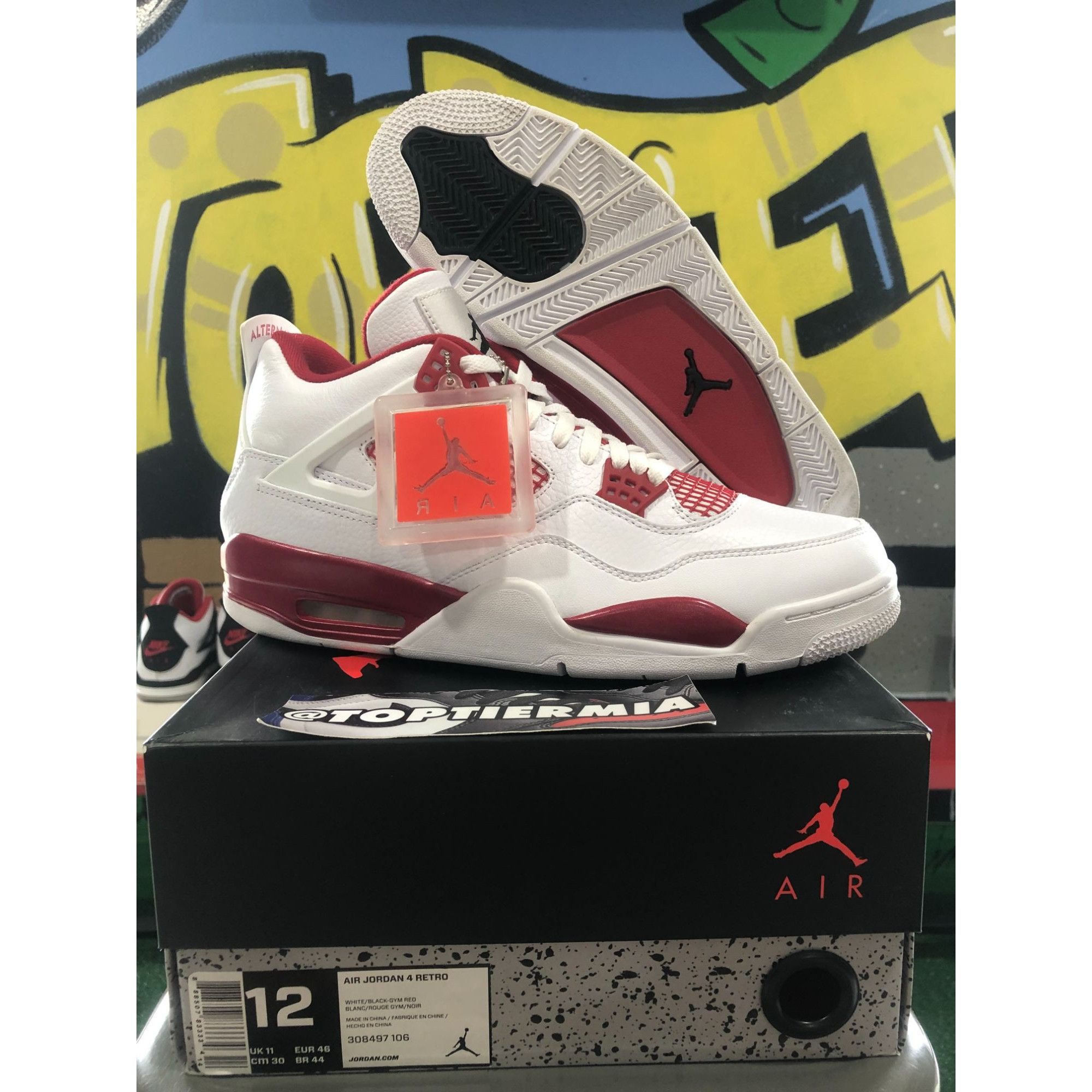 image of Air Jordan 4 Alternate 89 2015 Size 12 Shoes in White, Men's