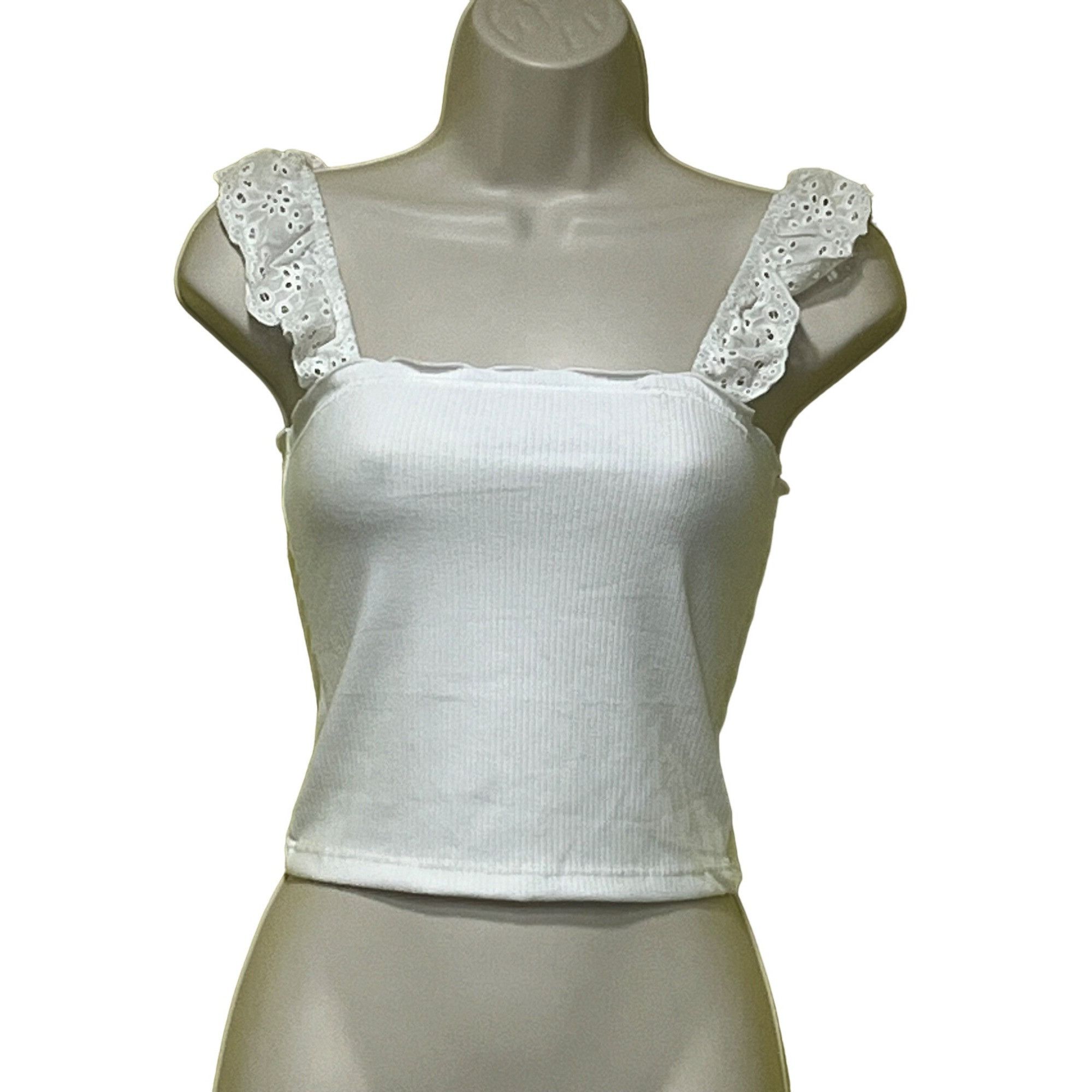 Other Good Luck Gem Eyelet Trim Tank Top In Off White, M Size M / US 6-8 / IT 42-44 - 1 Thumbnail