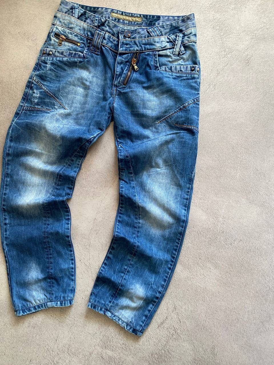 Japanese Brand Dirty pants Faded Crash denim thrashed y2k distressed jeans Size US 32 / EU 48 - 6 Thumbnail