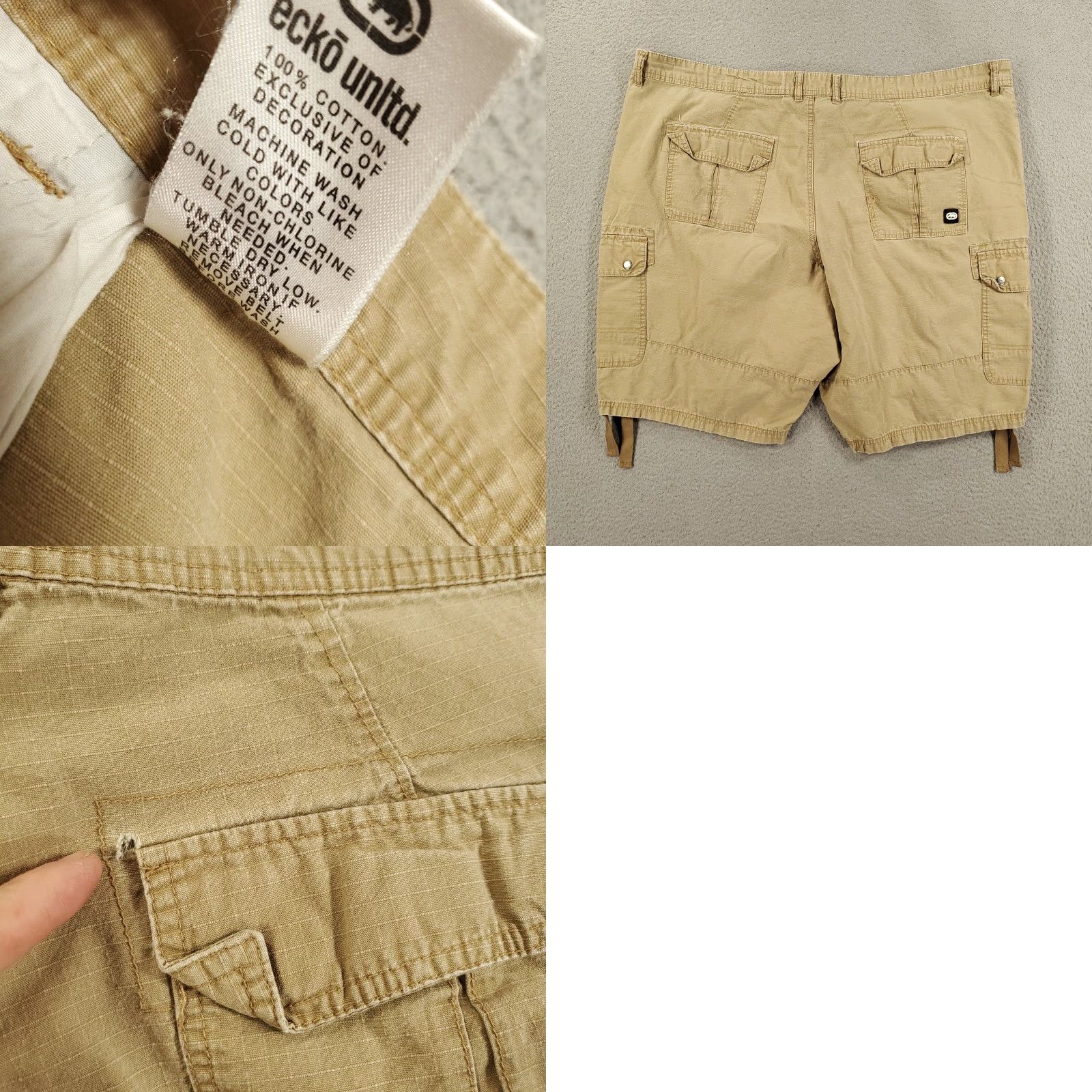 Ecko Unltd. VINTAGE Ecko Unltd Cargo Shorts Mens 46 Beige Distressed Ripstop 10 In Inseam Casual Outdoor Size US 32 / EU 48 - 8 Thumbnail