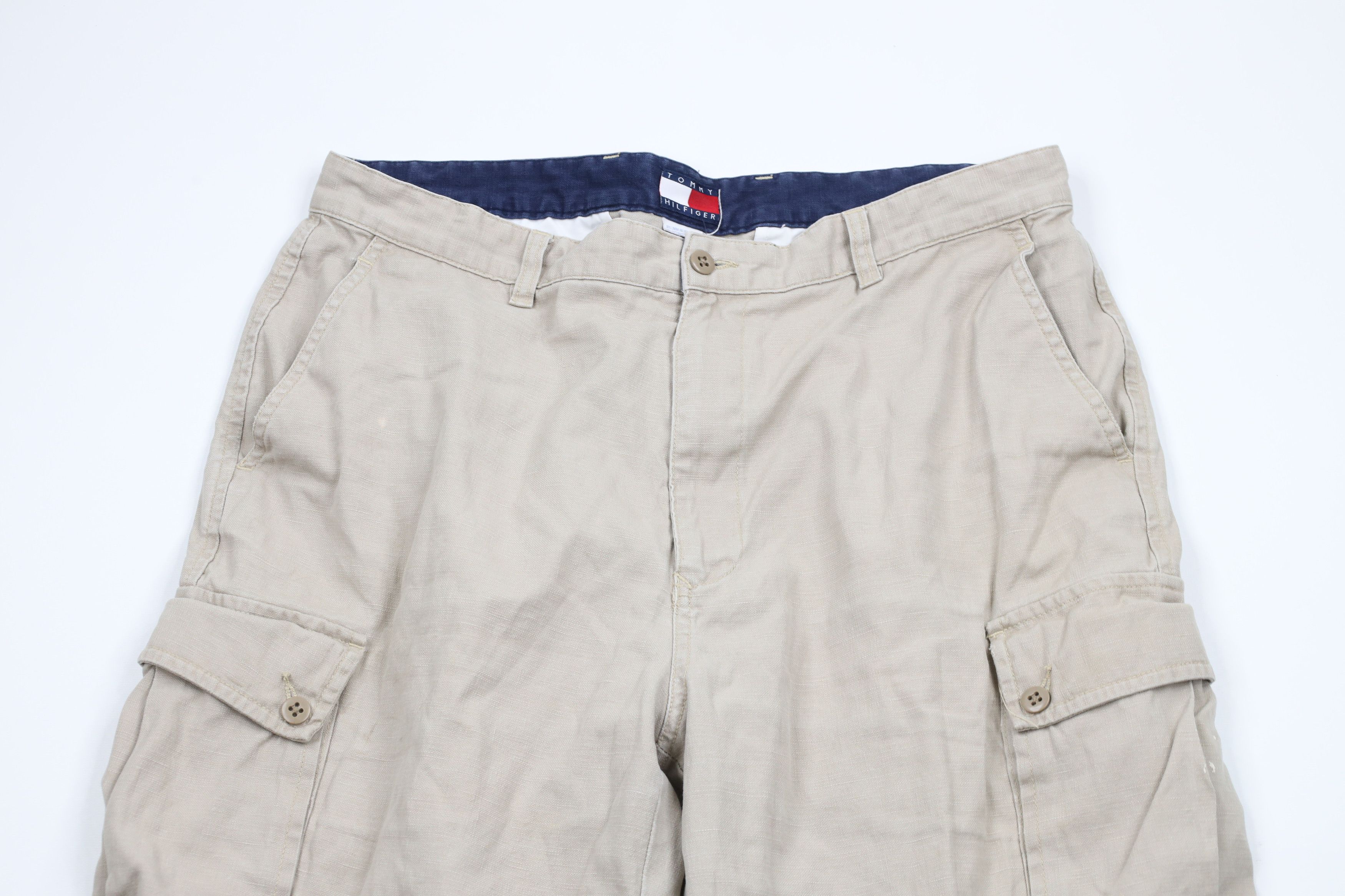 Tommy Hilfiger × Vintage Vintage 90s Tommy Hilfiger Baggy Linen Blend Cargo Pants Size US 36 / EU 52 - 2 Thumbnail