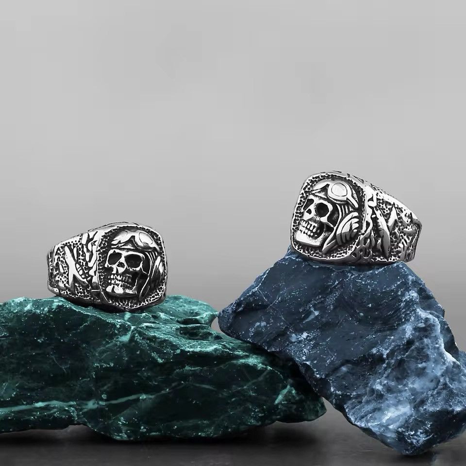 Jewelry Gothic Skull Ring ( size 8 to 14 ) Size ONE SIZE - 5 Thumbnail