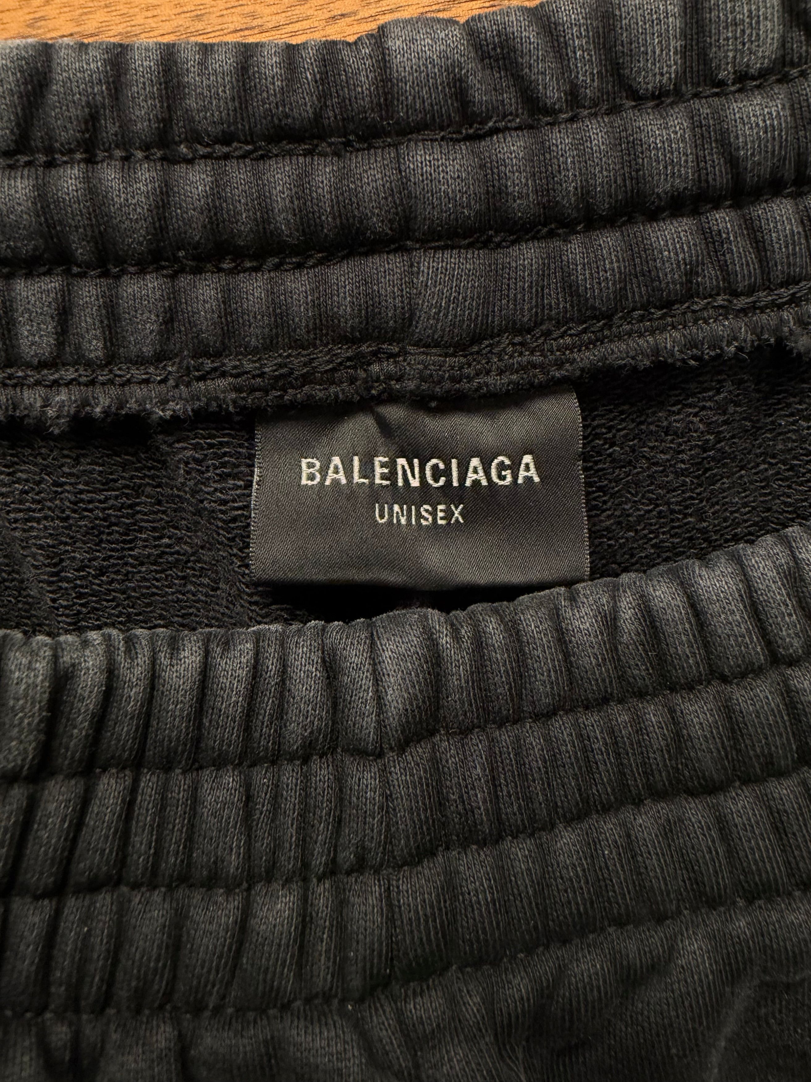 Balenciaga 2024 Balenciaga ‘Unbranded’ Washed Black Distressed Wide Leg Sweatpants Size US 28 / EU 44 - 3 Thumbnail