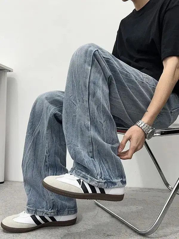 Japanese Brand Retro loose wide leg straight leg jeans Size US 32 / EU 48 - 5 Thumbnail