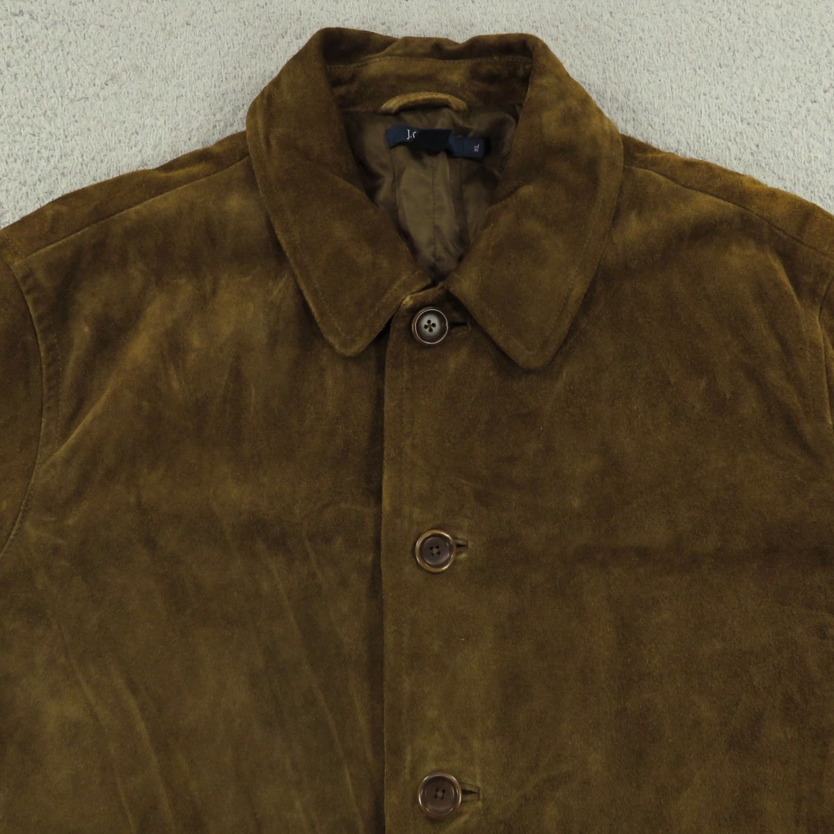 J.Crew VINTAGE J.CREW Leather Jacket XL Mens Chocolate Brown Suede Heavyweight Chore Coat Towne Jacket Size US XL / EU 56 / 4 - 4 Thumbnail