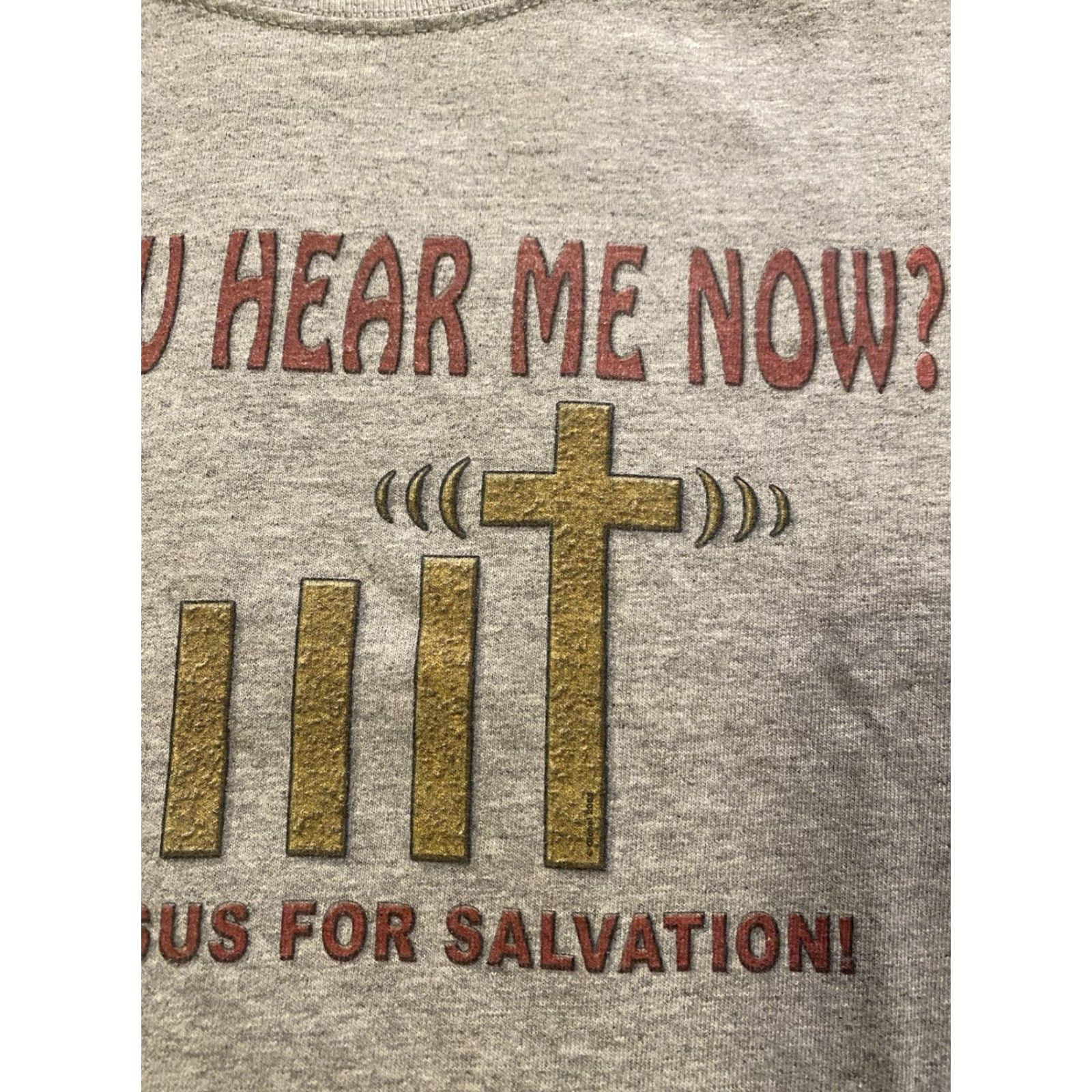 Fruit Of The Loom VINTAGE Fruit Of The Loom T-Shirt Can You Hear Me Now? Jesus Gray Adult Large Size US L / EU 52-54 / 3 - 4 Thumbnail