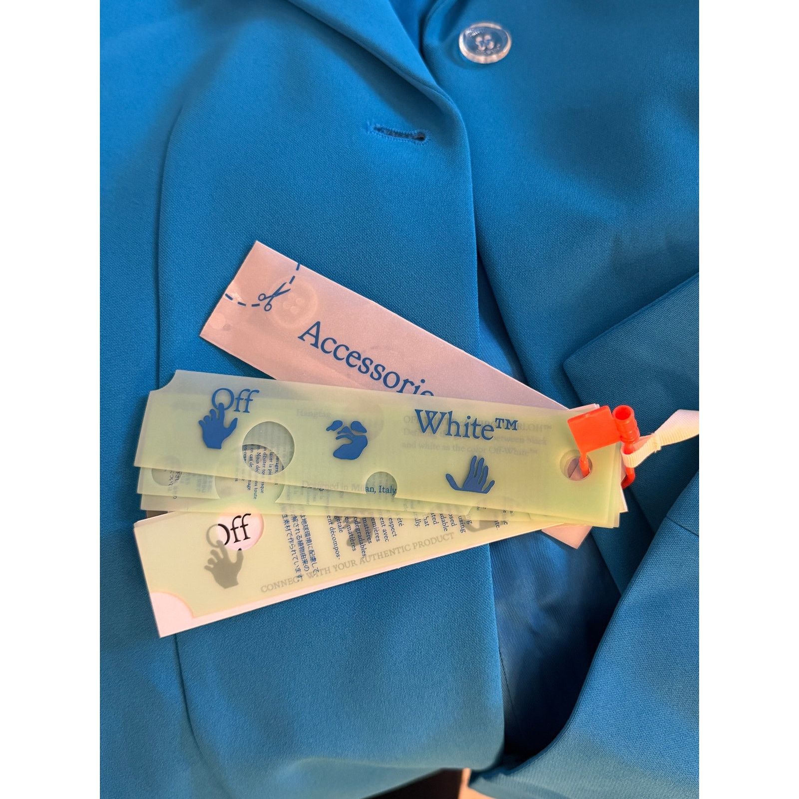 Off-White Off White NWT Women's Blue-White Cady Oversized Blazer Size L / US 10 / IT 46 - 12 Thumbnail