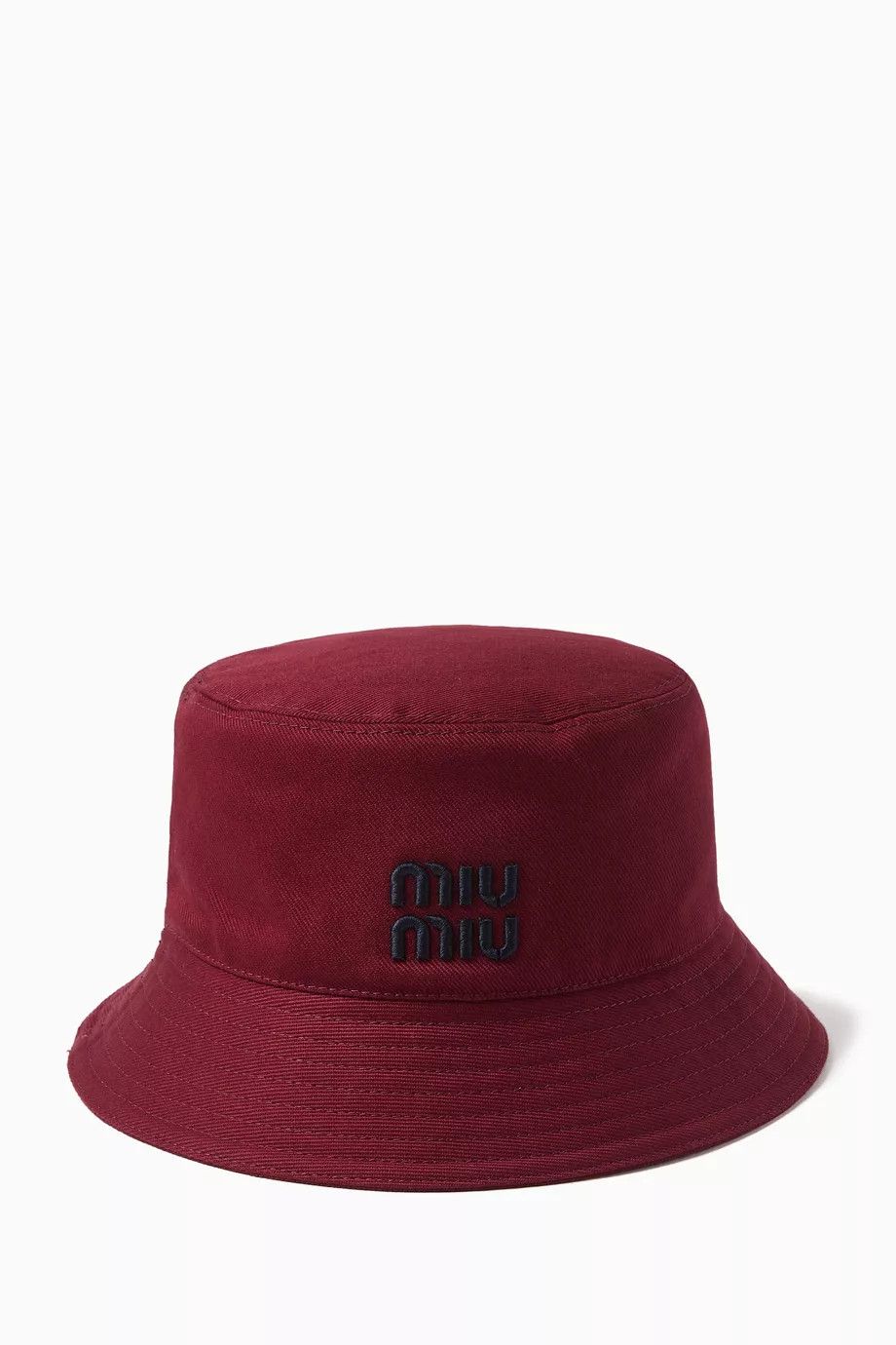 Miu Miu o1mt1gz0925 Size: OS / Logo Bucket Hat / Cap in Burgundy Size ONE SIZE - 1 Thumbnail
