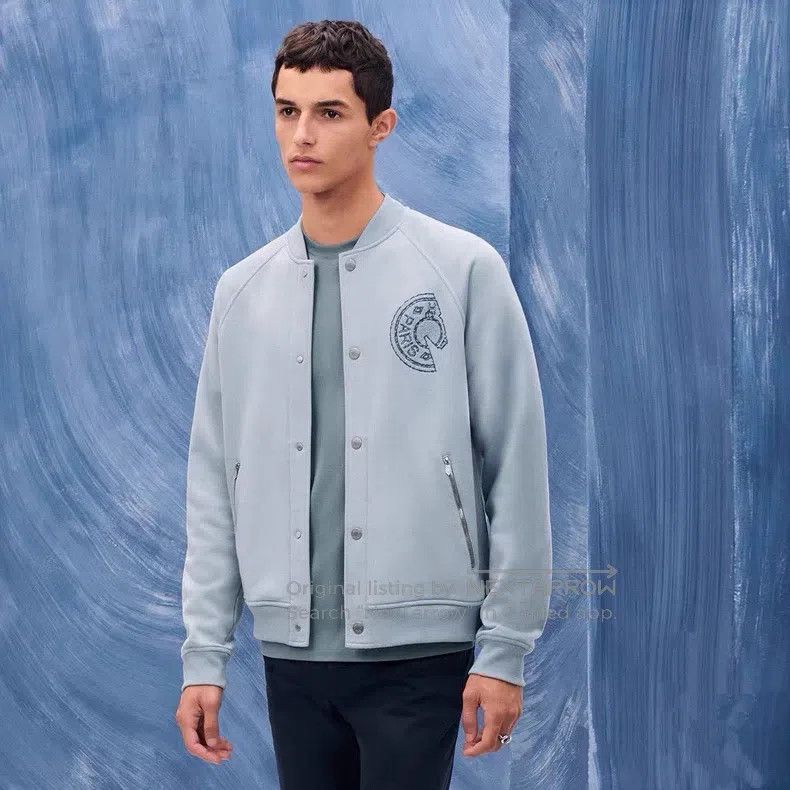 Hermes Hermes Men's Grey Baseball Jacket Size US M / EU 48-50 / 2 - 5 Thumbnail