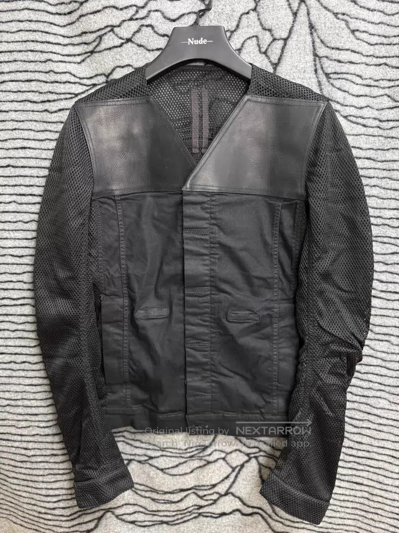 Rick Owens Rick Owens Mesh Patchwork Leather Jacket Size US M / EU 48-50 / 2 - 1 Thumbnail