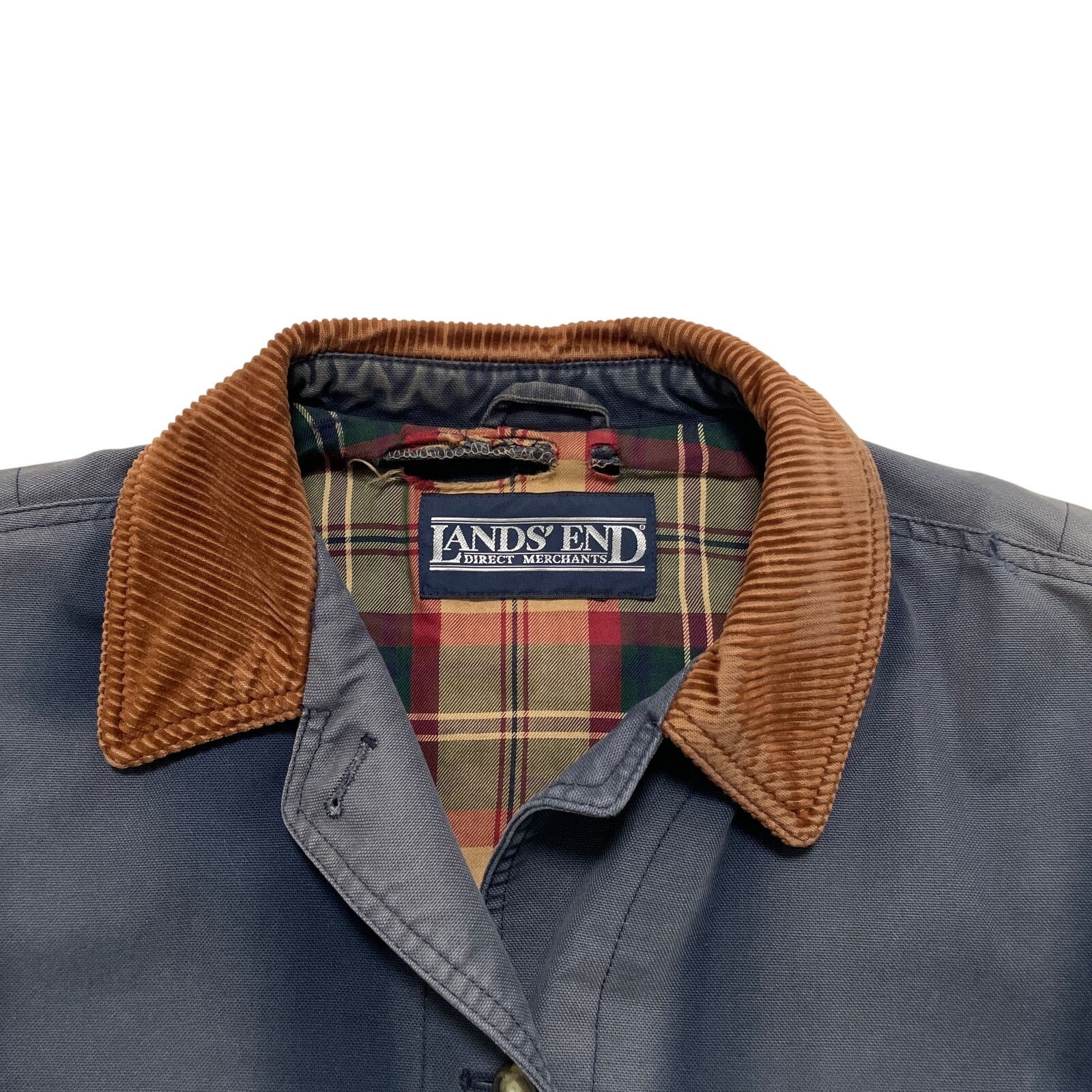Lands' End VTG 90's Lands End Navy Faded Thrashed Chore Jacket XL Size US M / EU 48-50 / 2 - 2 Thumbnail