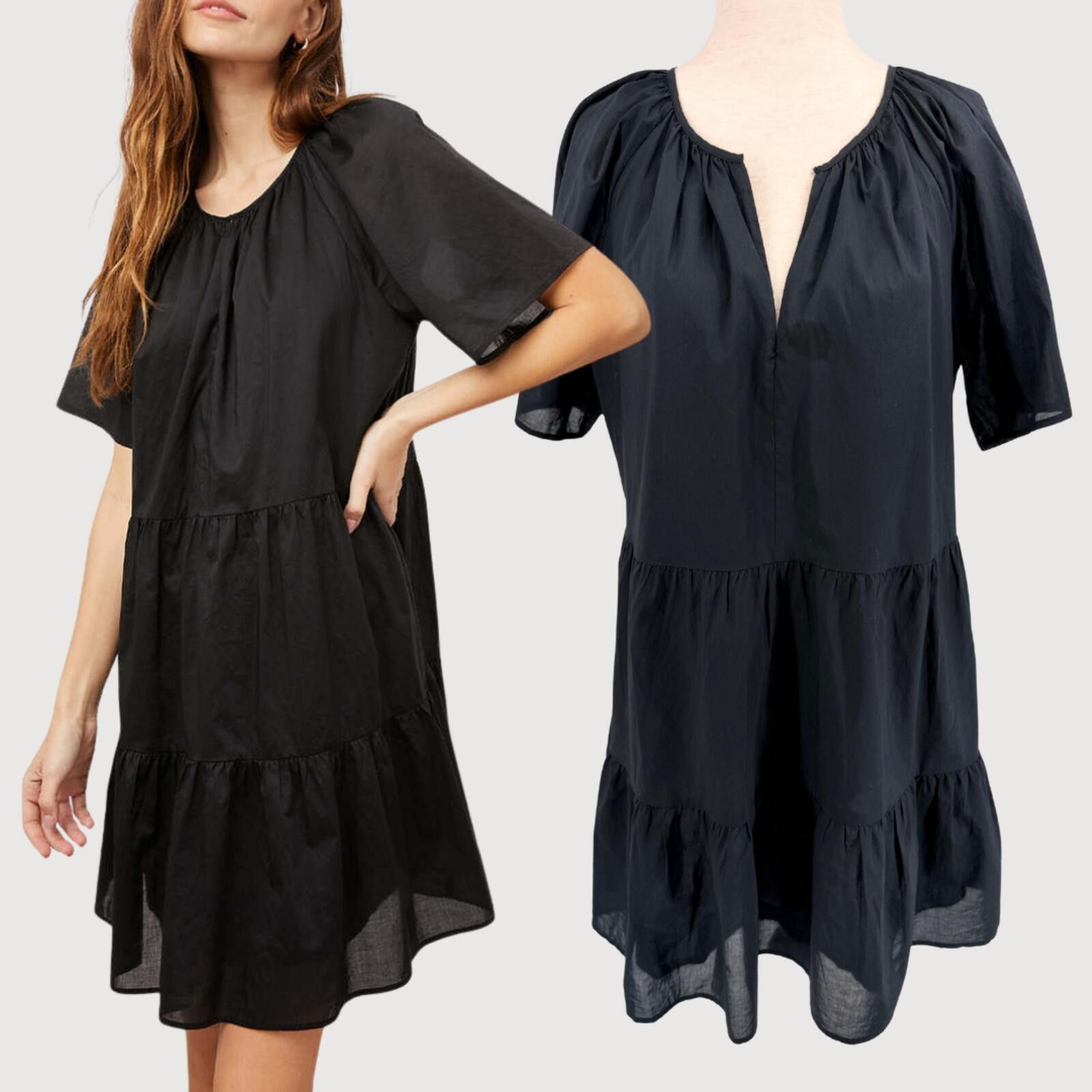 Rails Rails Clarissa Tiered Mini Dress Cotton Black S Size S / US 4 / IT 40 - 1 Thumbnail