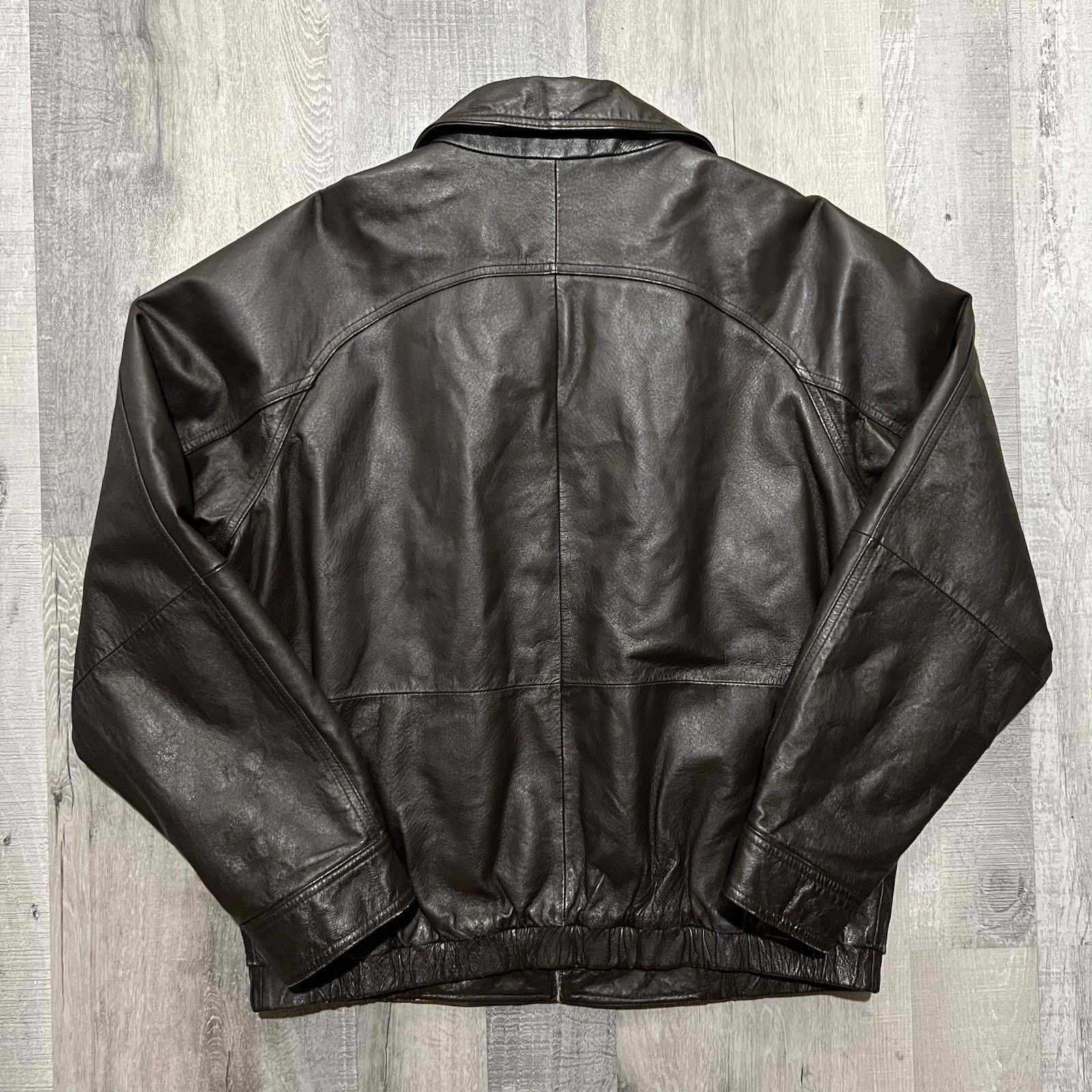 Vintage Vintage St Johns Bay Dark Brown Leather Bomber Jacket L Y2K Size US L / EU 52-54 / 3 - 2 Thumbnail