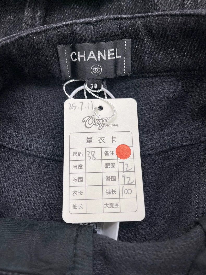 Chanel Chanel Black high-waisted denim wide-leg trousers Size 25" / US 0 / IT 36 - 4 Thumbnail