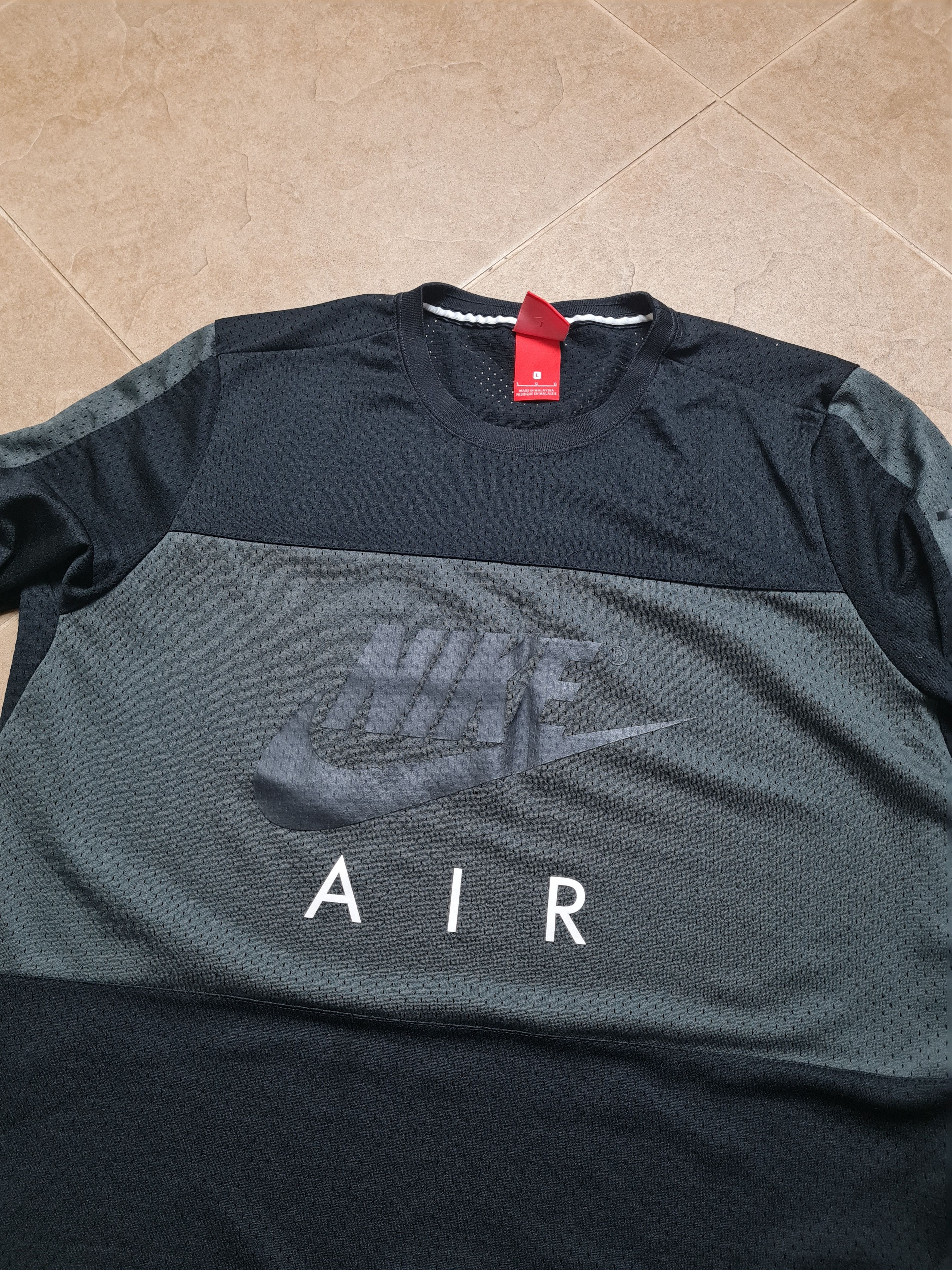 Nike Nike Air Long Sleeve Crew Mesh Shirt Max Black Grey T-shirt Size US L / EU 52-54 / 3 - 2 Thumbnail