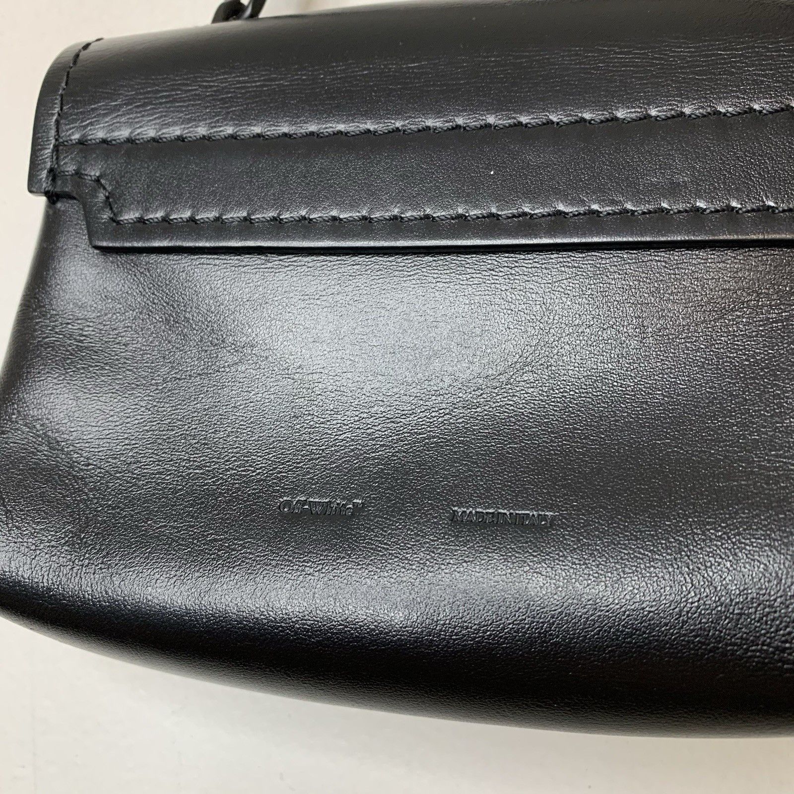 Off-White Off White Diag Soft Binder Clip Leather Side Bag Black Size ONE SIZE - 6 Thumbnail