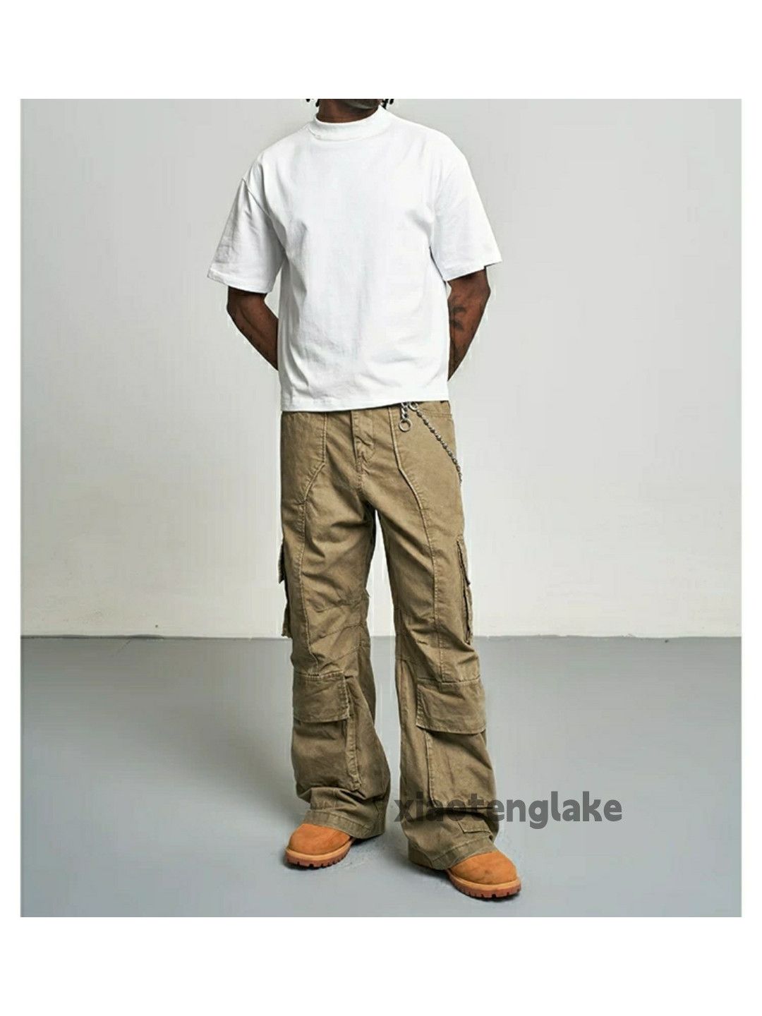Designer × Japanese Brand × Vintage washed faded patchwork skate hiphop flared cargo pants Size US 33 - 3 Thumbnail