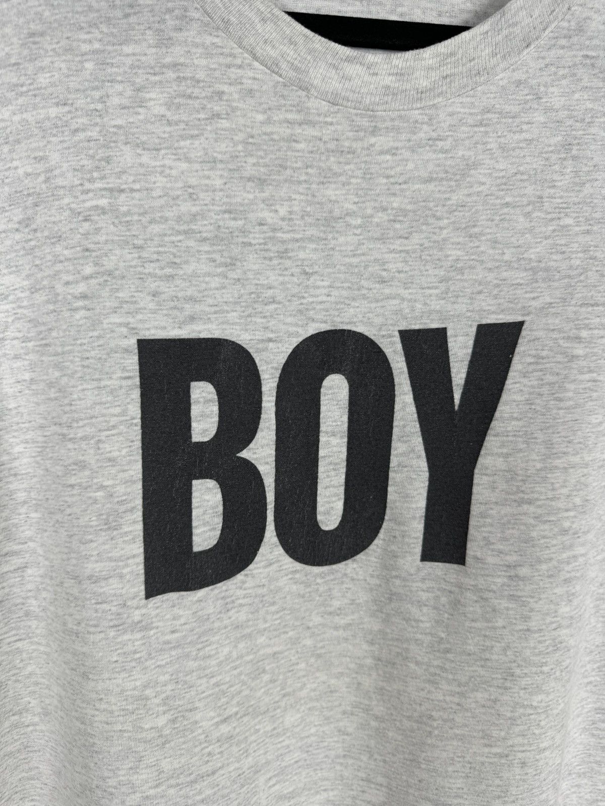 Boy London Hanes Boy London Vintage 90s grey big logo tee shirt Size US XL / EU 56 / 4 - 6 Thumbnail