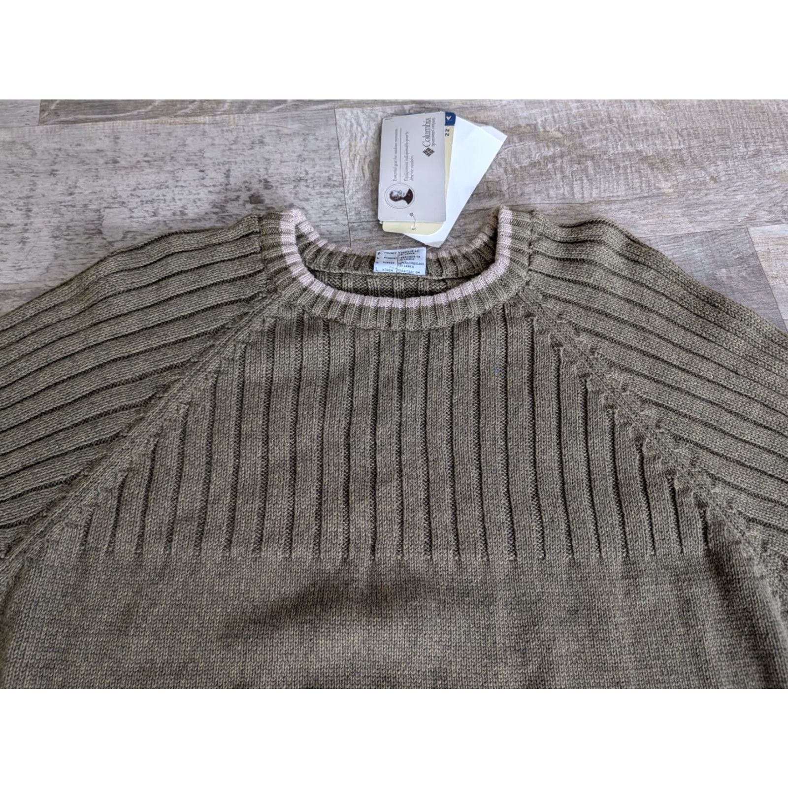 Vintage NWT Columbia Sweater Mens Large Mossy Banks Green ROC Crew Pullover AM2443 NEW Size US L / EU 52-54 / 3 - 2 Thumbnail