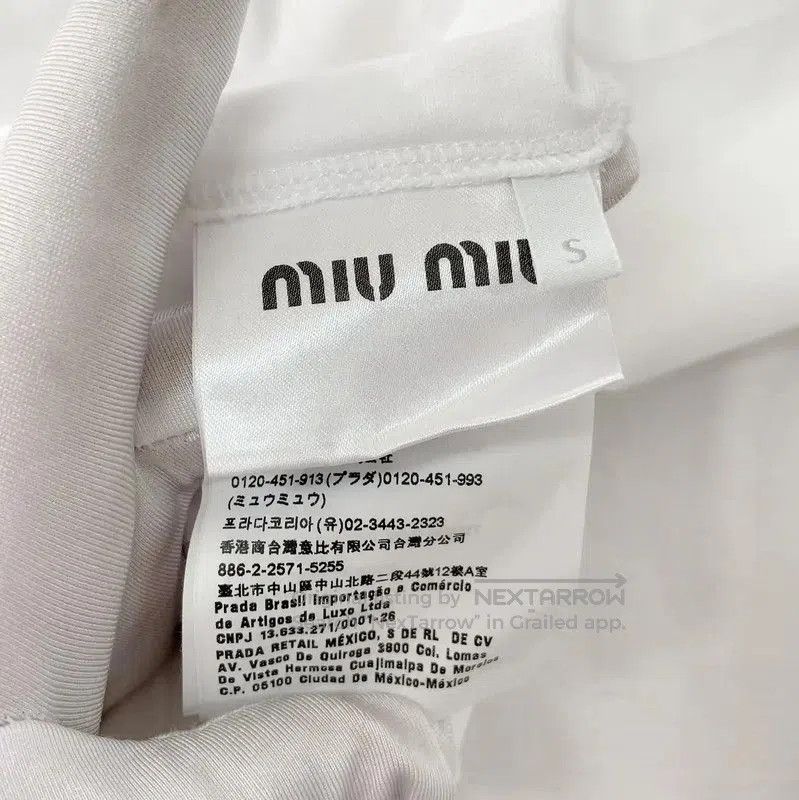 Miu Miu Miu Miu White Cotton Short Sleeve Tee . Size S / US 4 / IT 40 - 7 Thumbnail