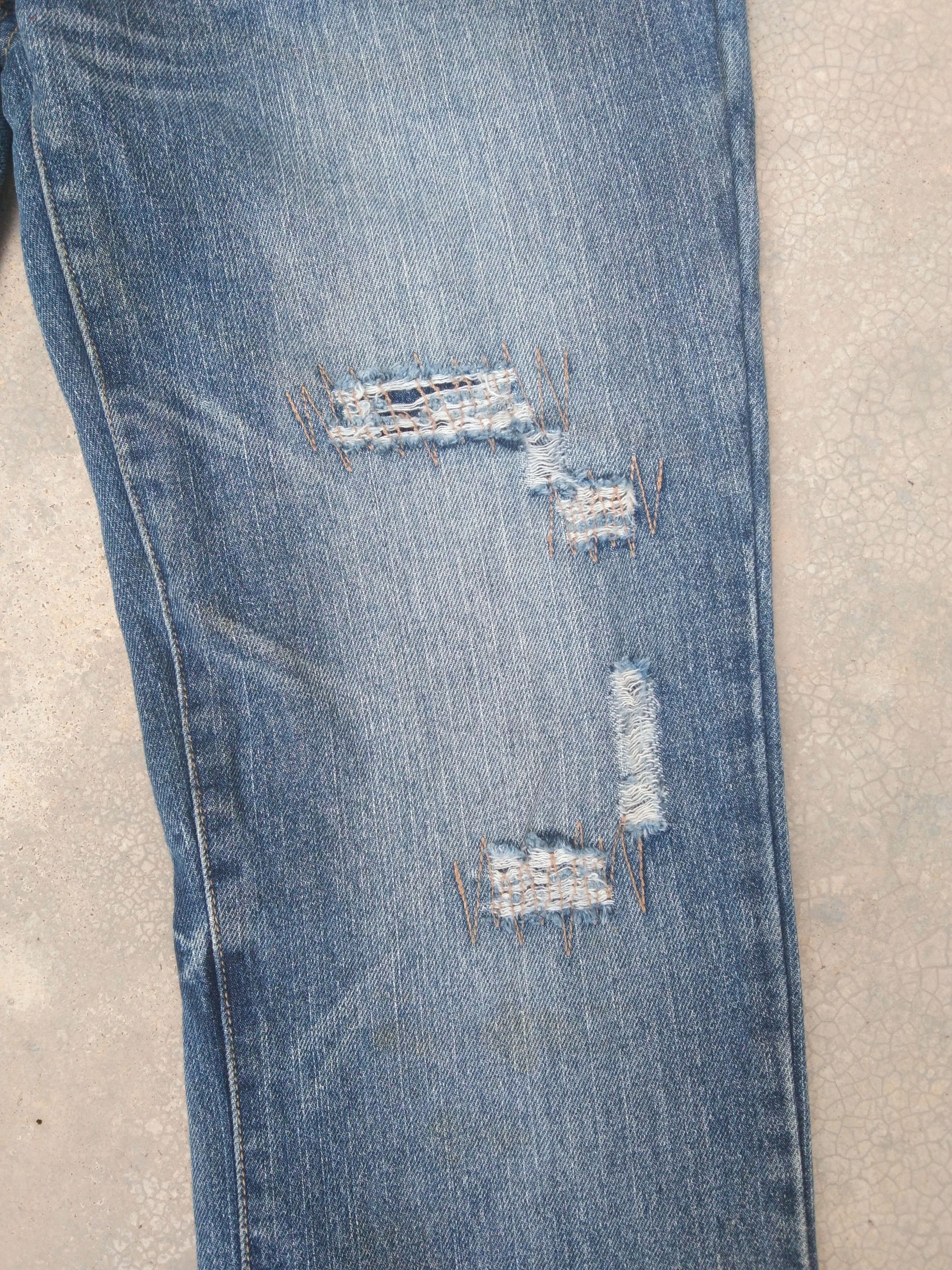 Japanese Brand Vintage Avant-garde Style Double Waist Punk Jeans 32x33 Size US 32 / EU 48 - 5 Thumbnail
