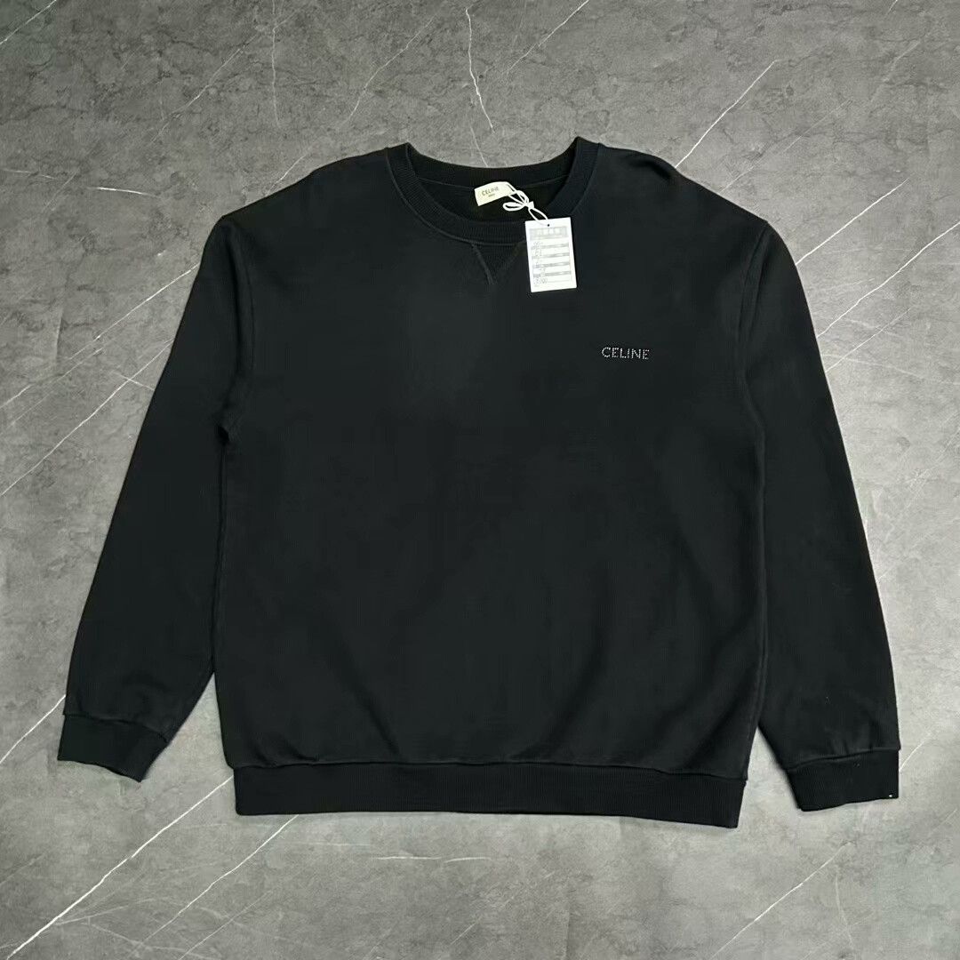Celine celine rhinestone logo pullover sweatshirt Size XXL / US 16-18 / IT 52-54 - 1 Thumbnail