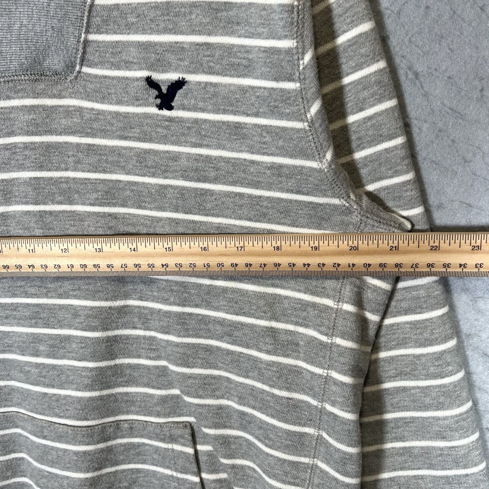 American Eagle Outfitters American Eagle Outfiters Sweatshirt Shawl Collar Striped Adult Medium Gray A1 Size US M / EU 48-50 / 2 - 2 Thumbnail