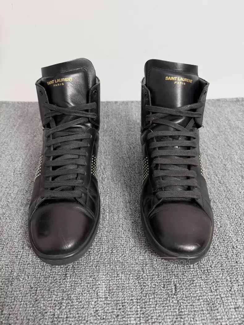 Saint Laurent Paris Saint Laurent Paris Original Year Black Studs High-top Sne Size US 7.5 / EU 40-41 - 2 Thumbnail