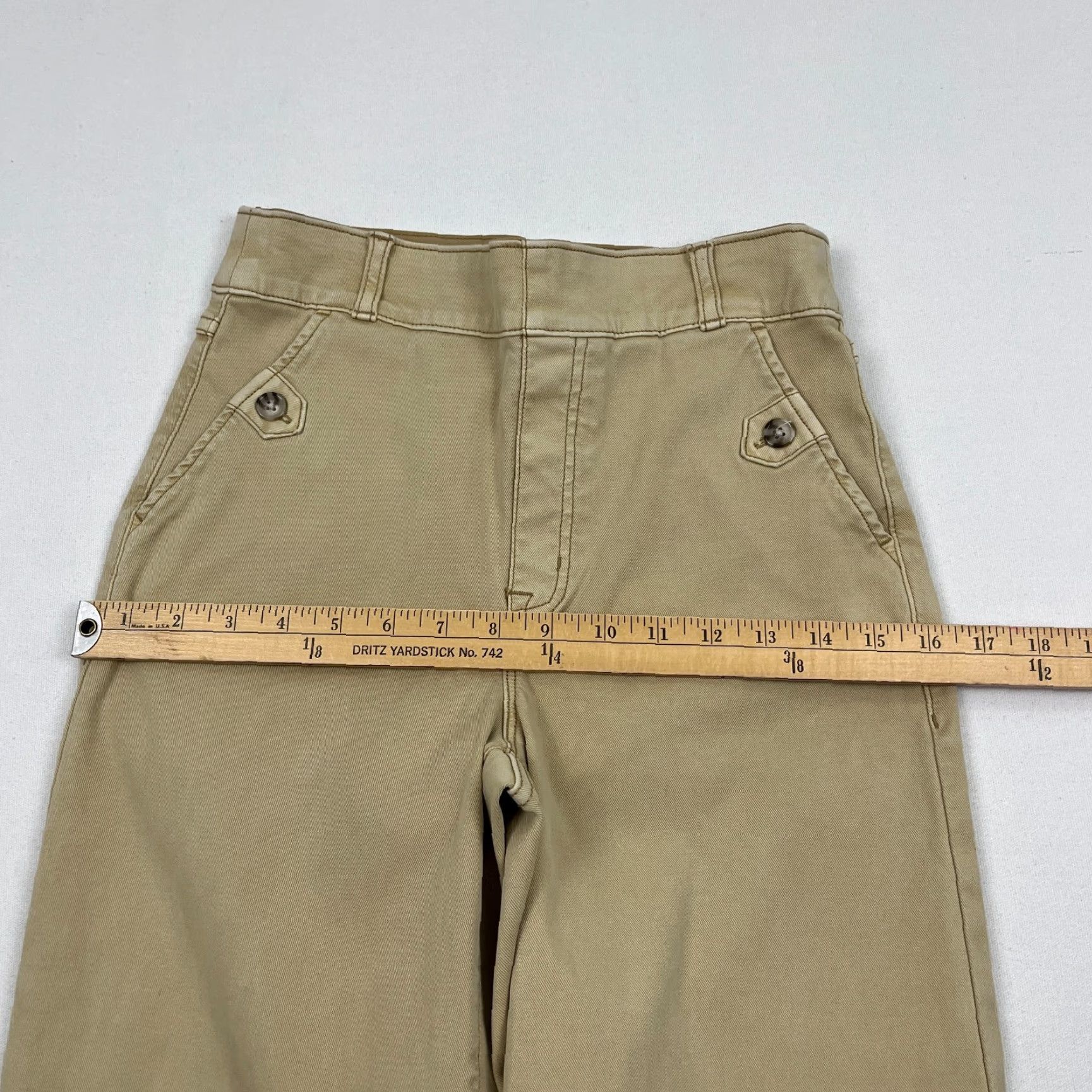 Spanx Spanx Pants Womens S W26 L26 Khaki Brown Stretch Twill 20312 Cropped Wide Leg Size 28" / US 6 / IT 42 - 7 Thumbnail