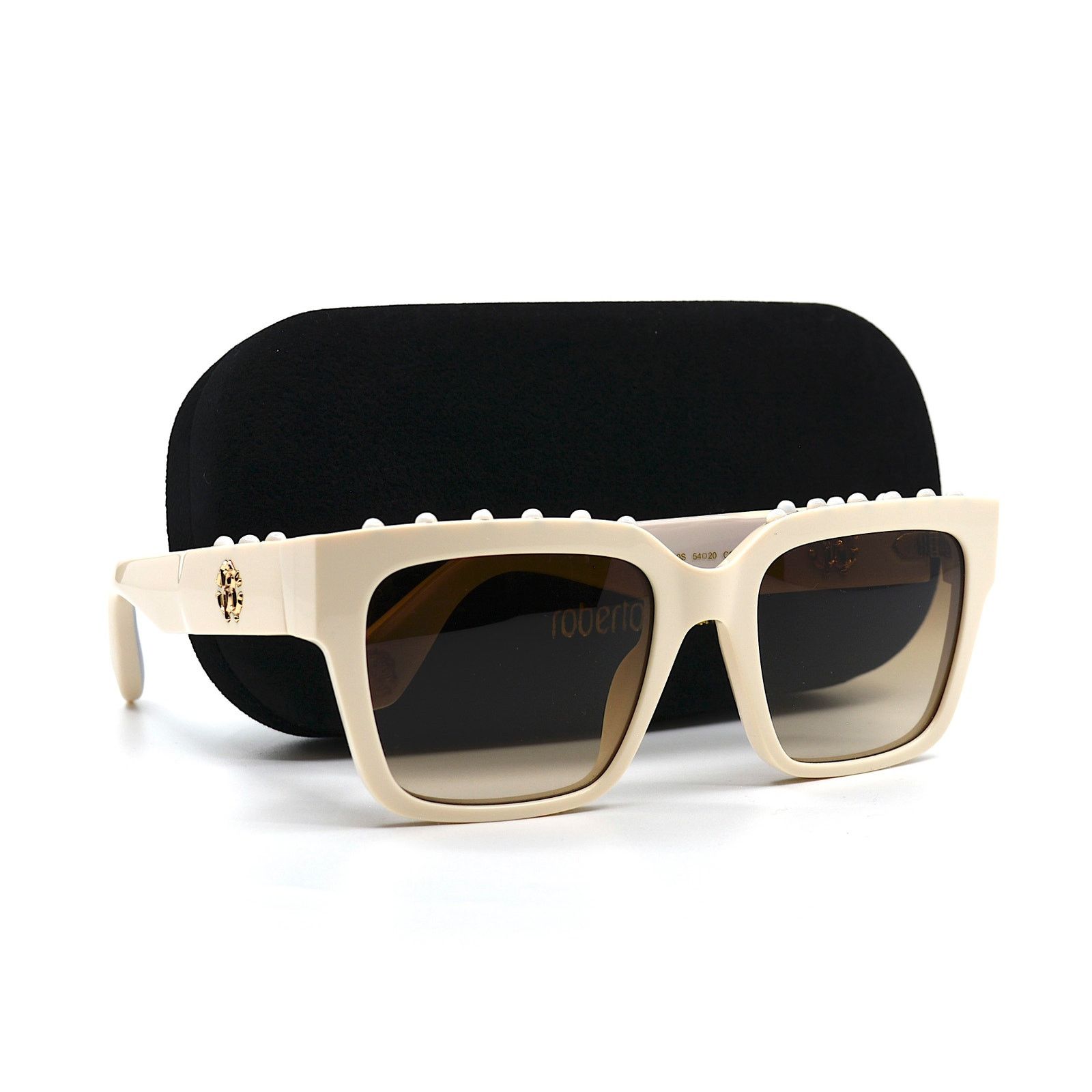 Roberto Cavalli ROBERTO CAVALLI SRC040S IVORY BROWN AUTHENTIC SUNGLASSES Size ONE SIZE - 1 Thumbnail