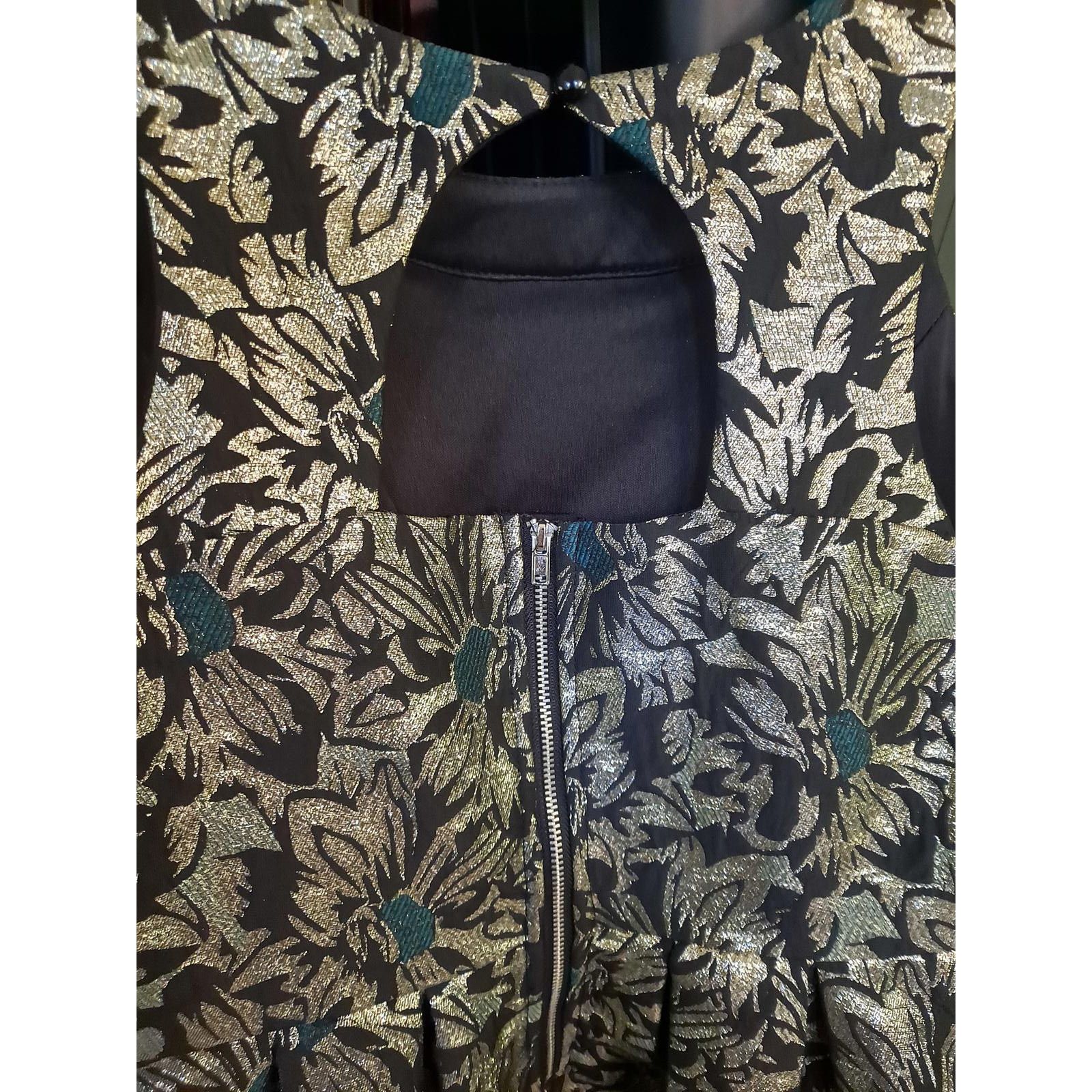 Other Kids Trixxi Girl Green with Golden Flowers Sleeveles Dress S Size ONE SIZE - 8 Thumbnail
