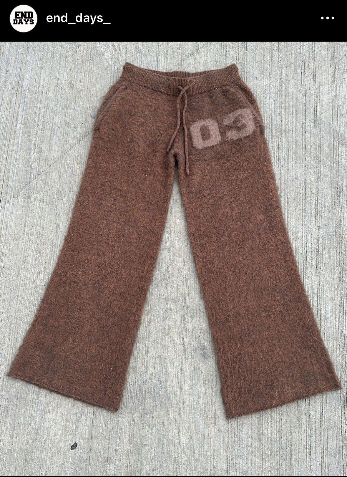 image of End Days 03 Mohair Flared Jogger Brown, Men's (Size 33)