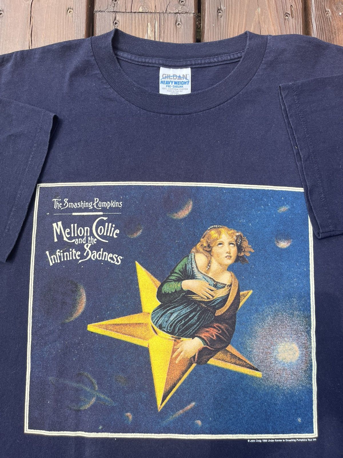 image of Band Tees x Gildan Vintage 1995 Gildan Smashing Pumpkins Mellon Collie Tee in Navy, Men's (Size XL)