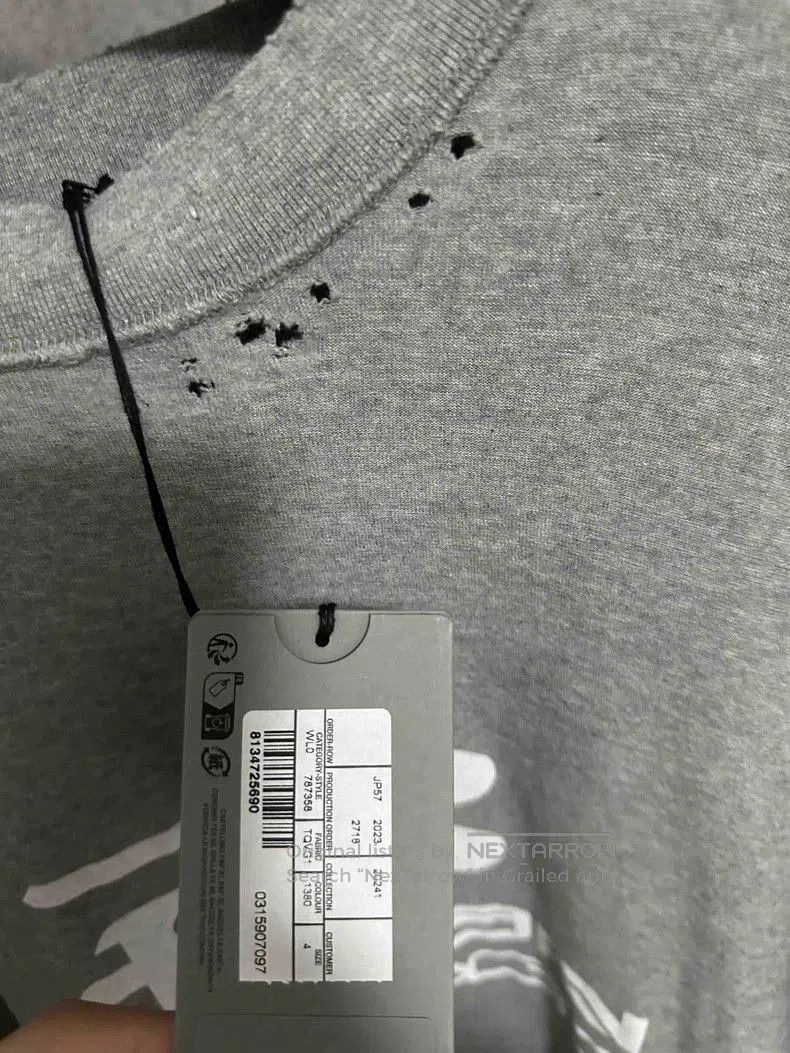 Balenciaga Balenciaga Distressed Logo Short Sleeve T-Shirt. Size US XL / EU 56 / 4 - 3 Thumbnail