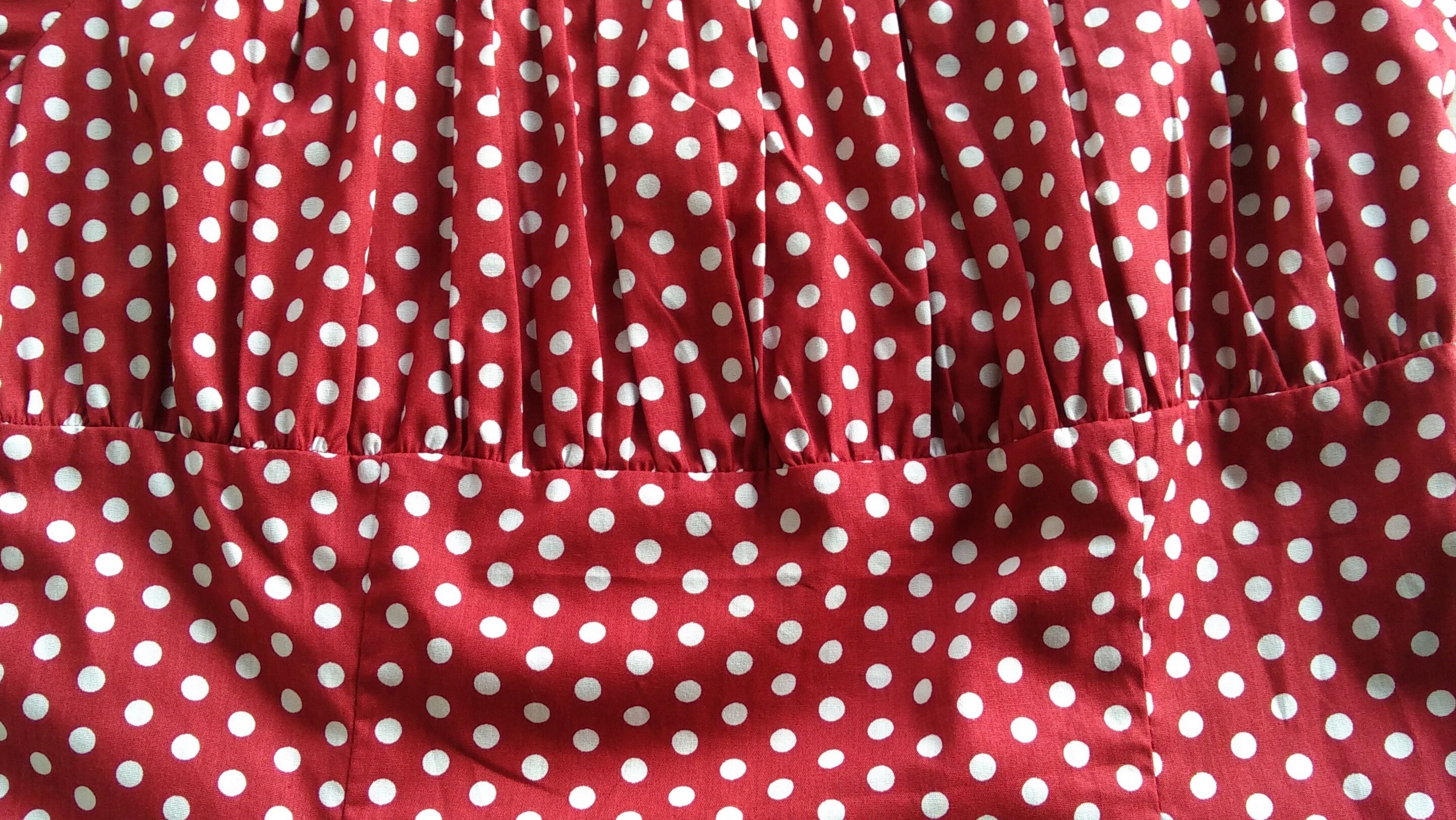 Other Vintage Polka Dots Blouses Cotton Tops Women (maroon white) Size 3XL / US 20-22 - 5 Thumbnail